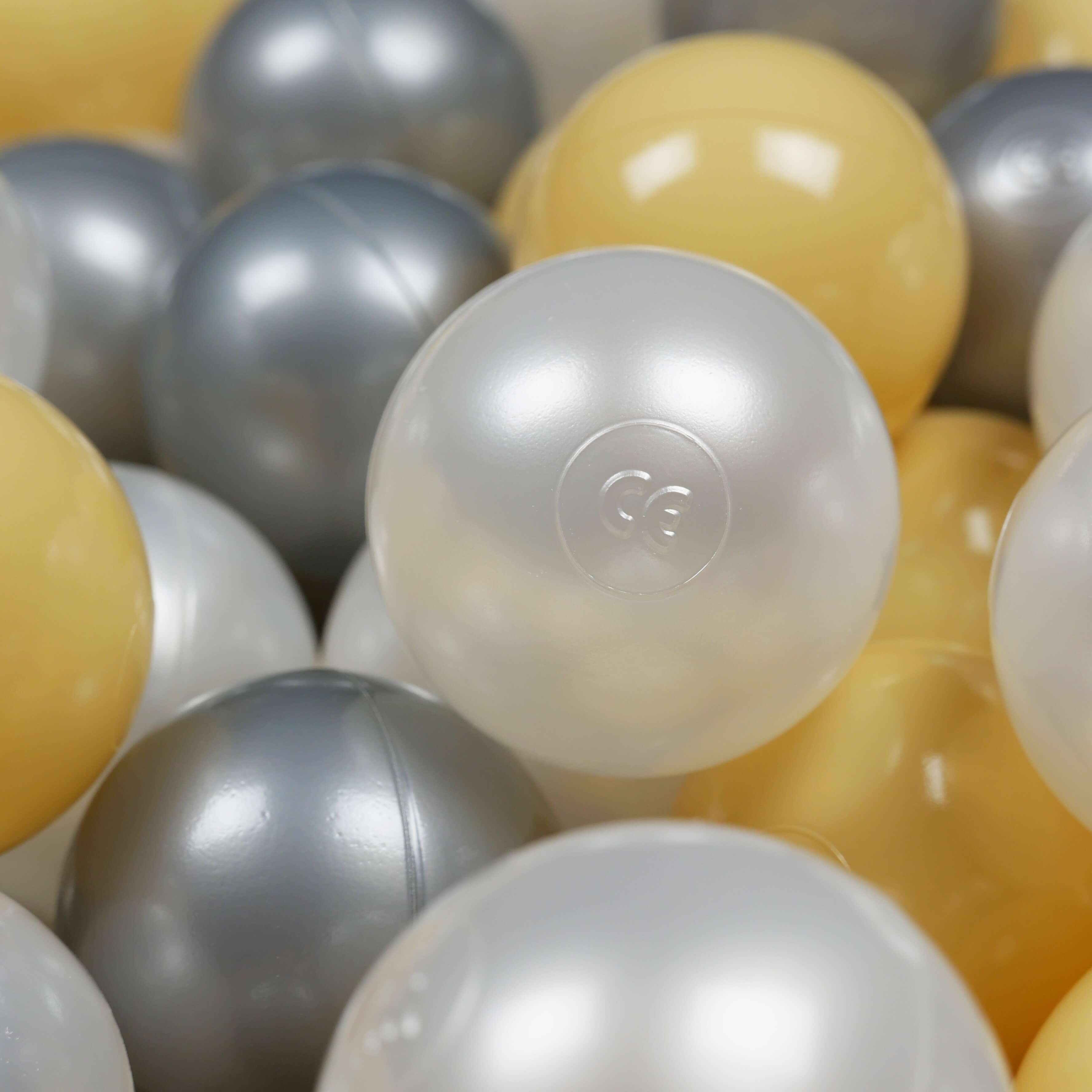 Game balls ø7cm 200 pieces pearl, silver, beige