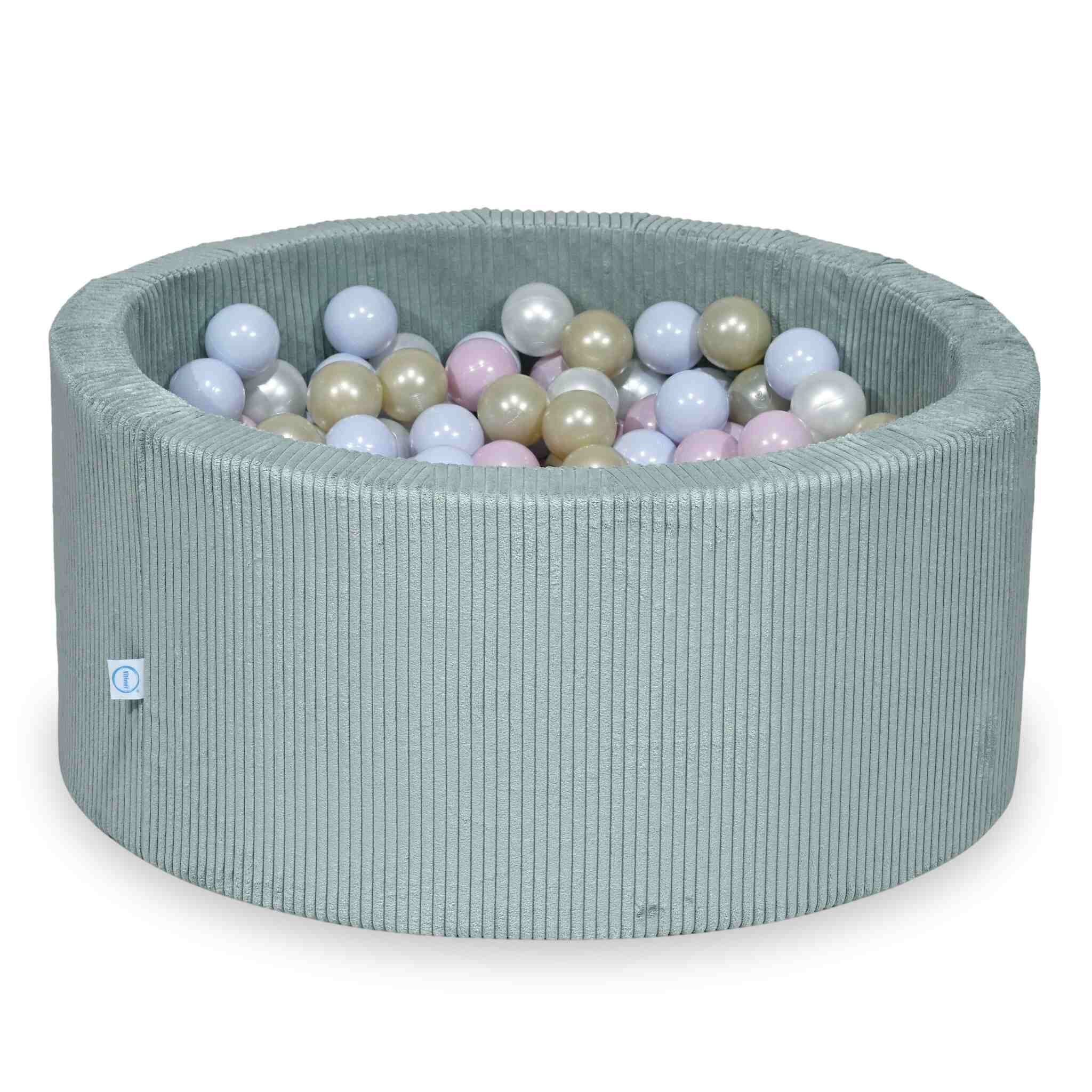 Bällebad Cord mintfarben 90x40 cm mit 300 Bällen