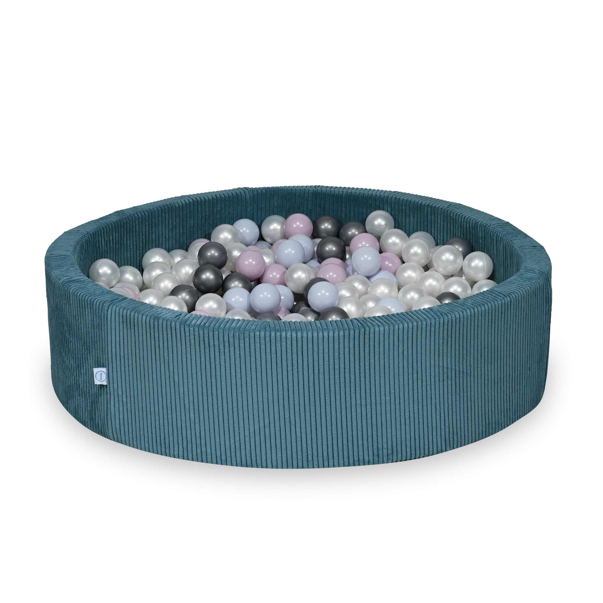 Ball Pit in corduroy blue 110x30 cm with 400 balls