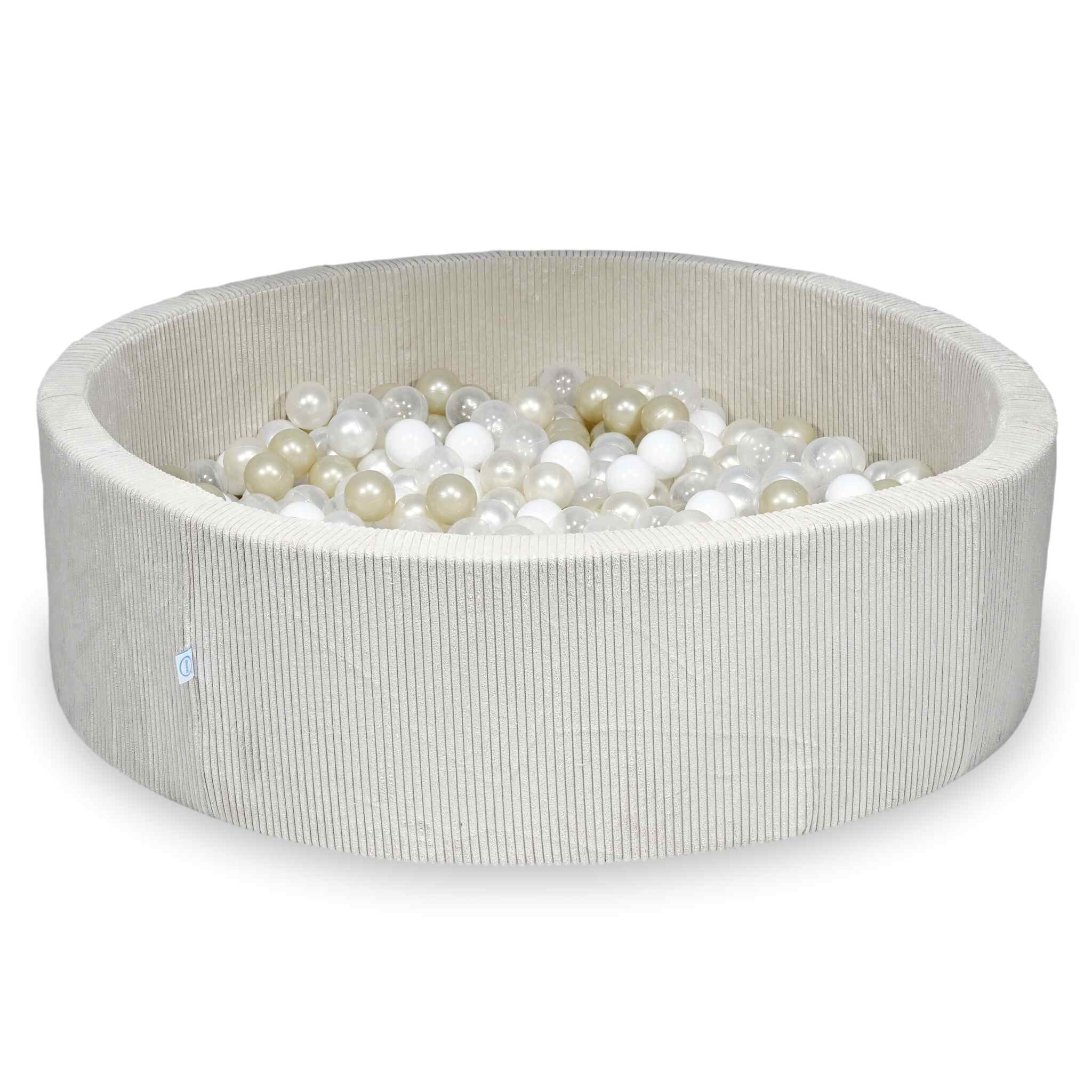 Ball Pit in corduroy beige 130x40 cm with 700 balls