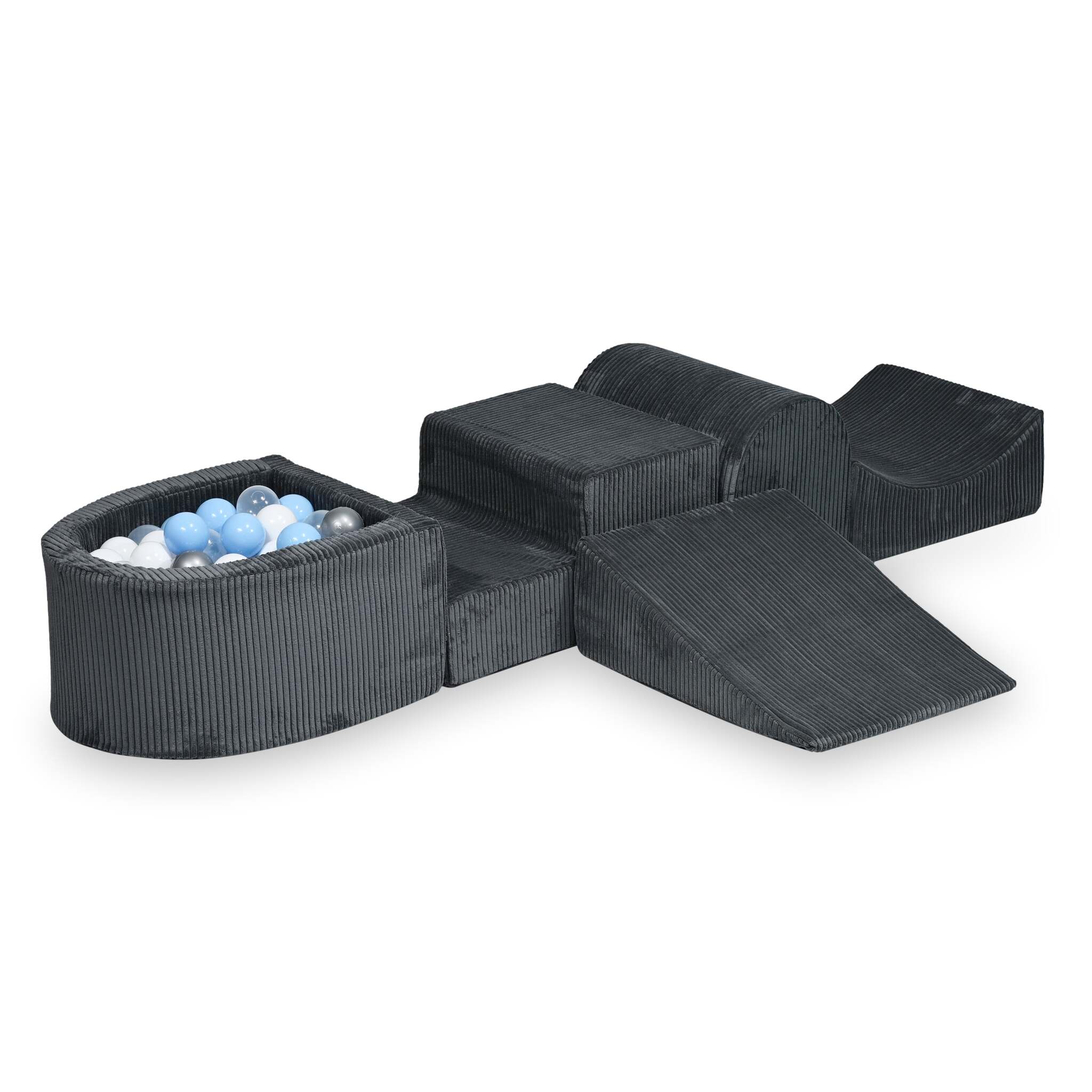 Foam playground  with hill and micro corduroy graphite pool + 100 balls