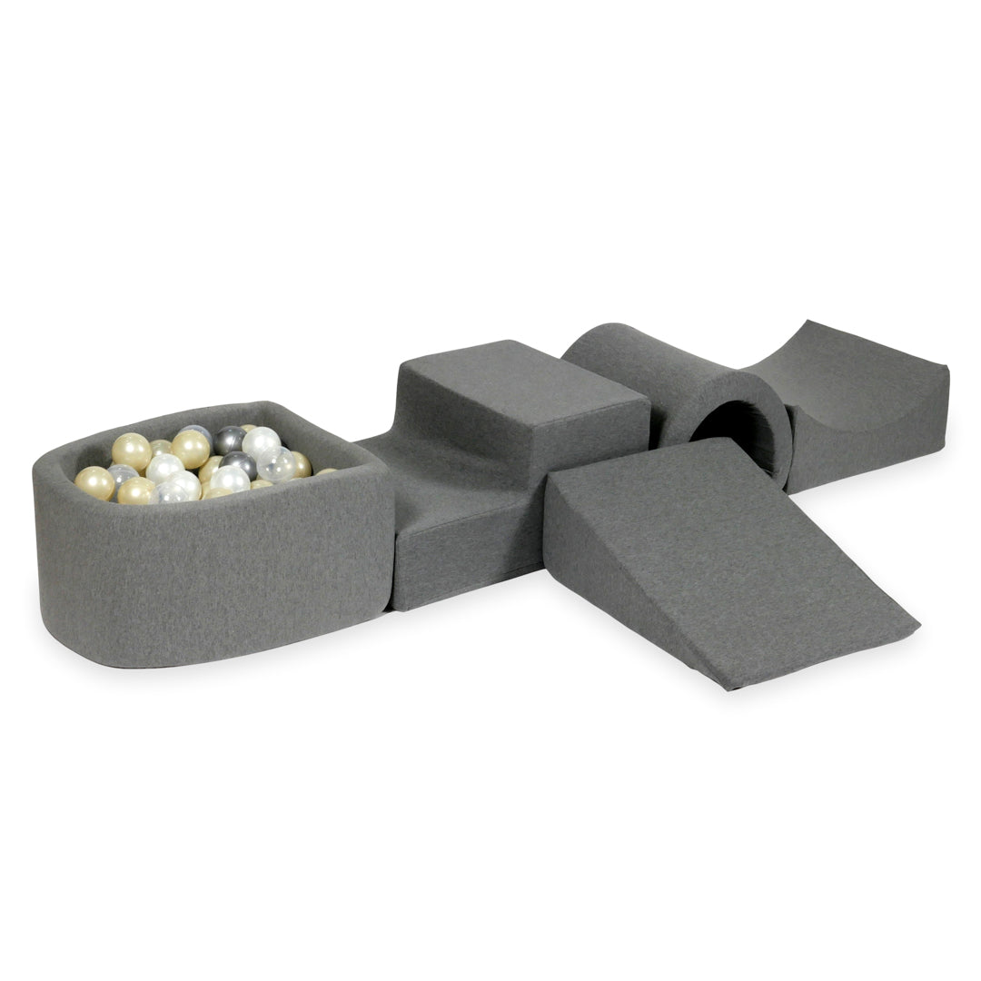 Foam play area with bridge and micro gray pool + 100 balls