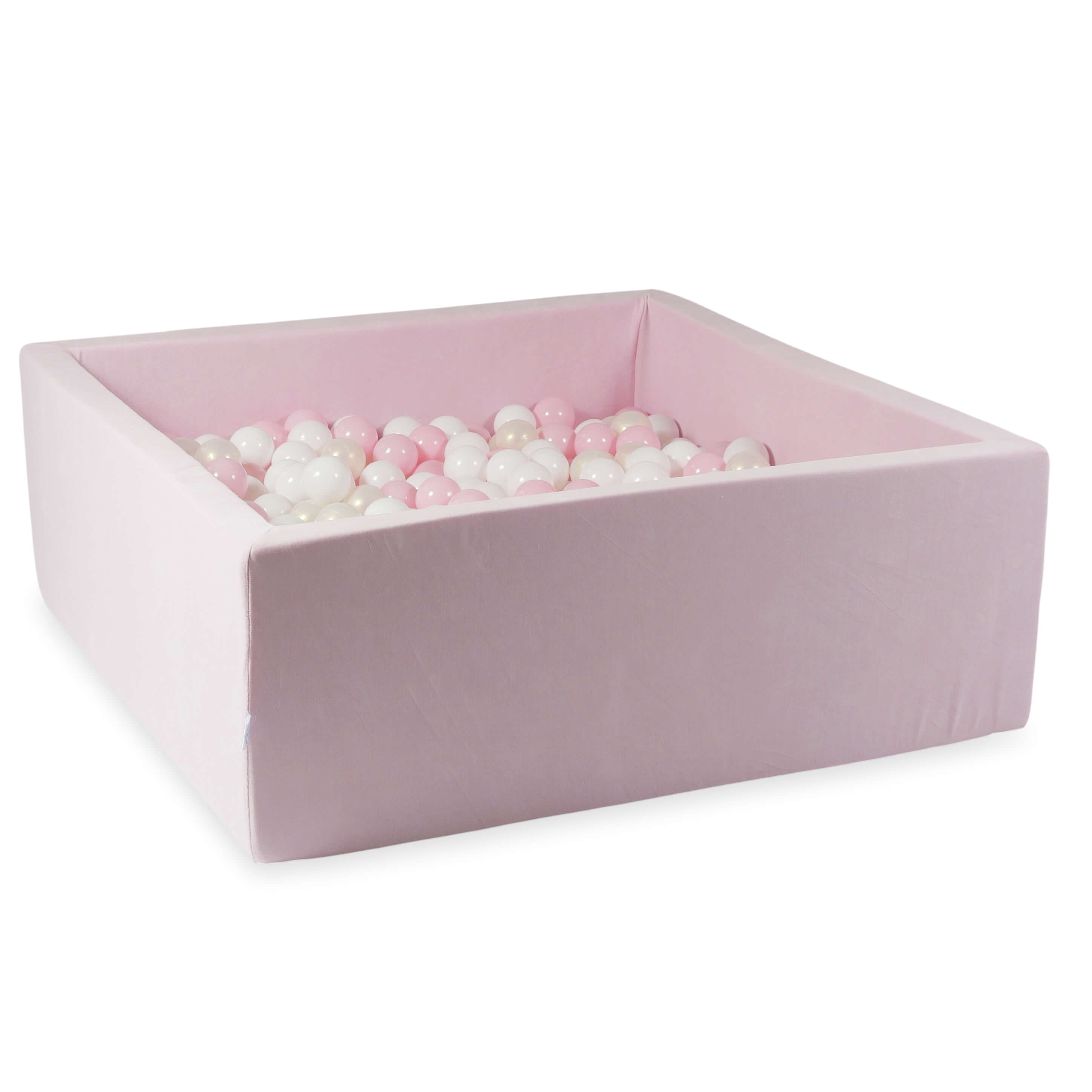 Piscine à balles carrée 110x110x40 cm en velvet soft Light Pink, 600 balles