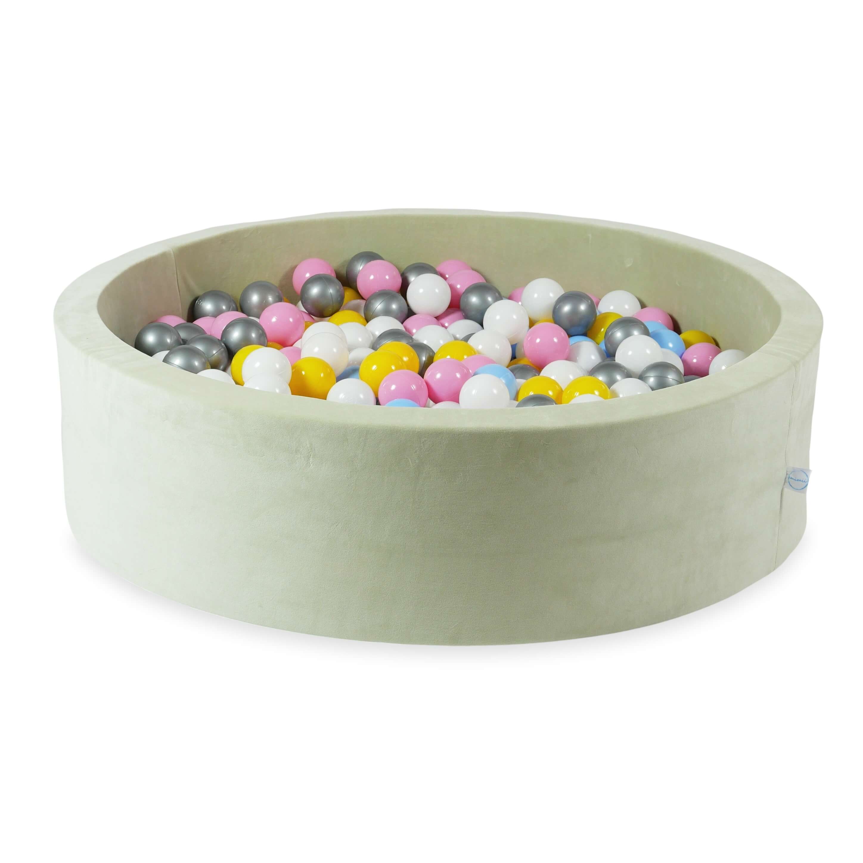 Velvet Ball Pit Velvet Soft Pistachio 110x30 cm with 400 balls