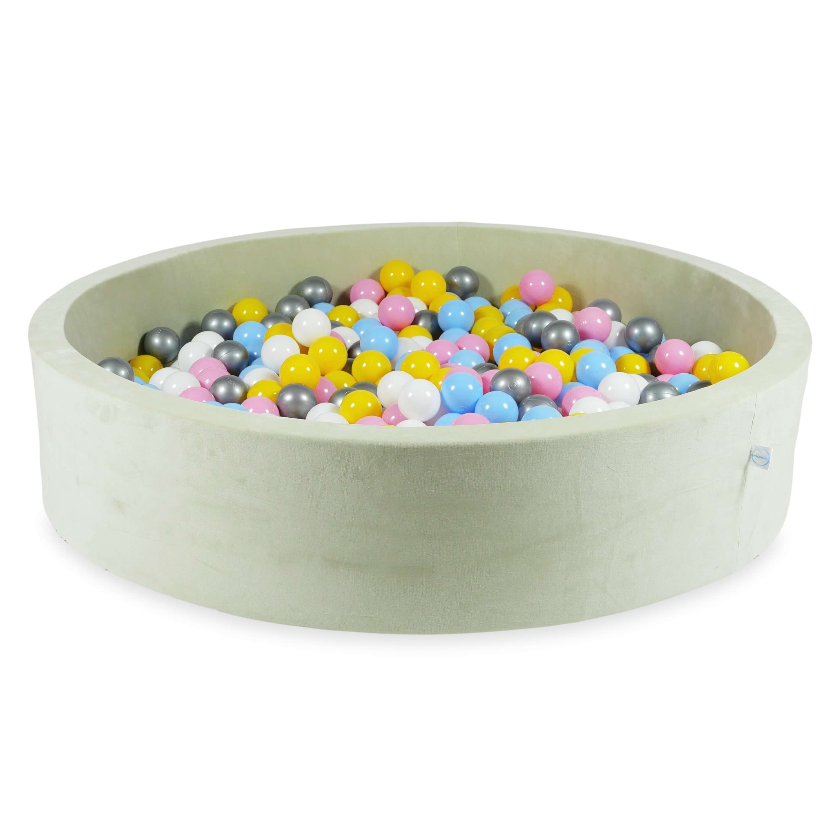 Pistachio soft velvet ball pit 130x30 cm with 600 balls