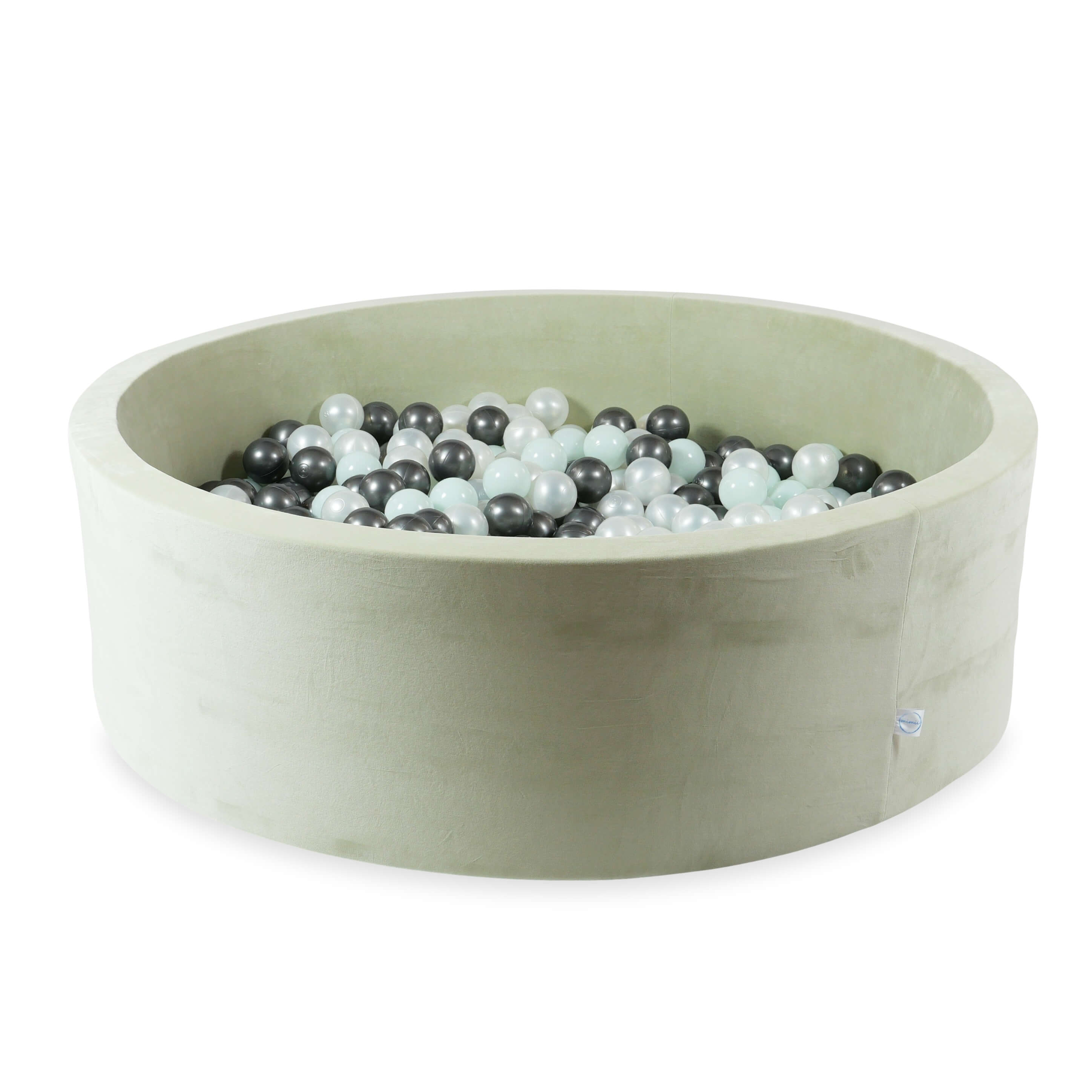 Velvet soft ball pit pistachio 130x40 cm with 700 balls