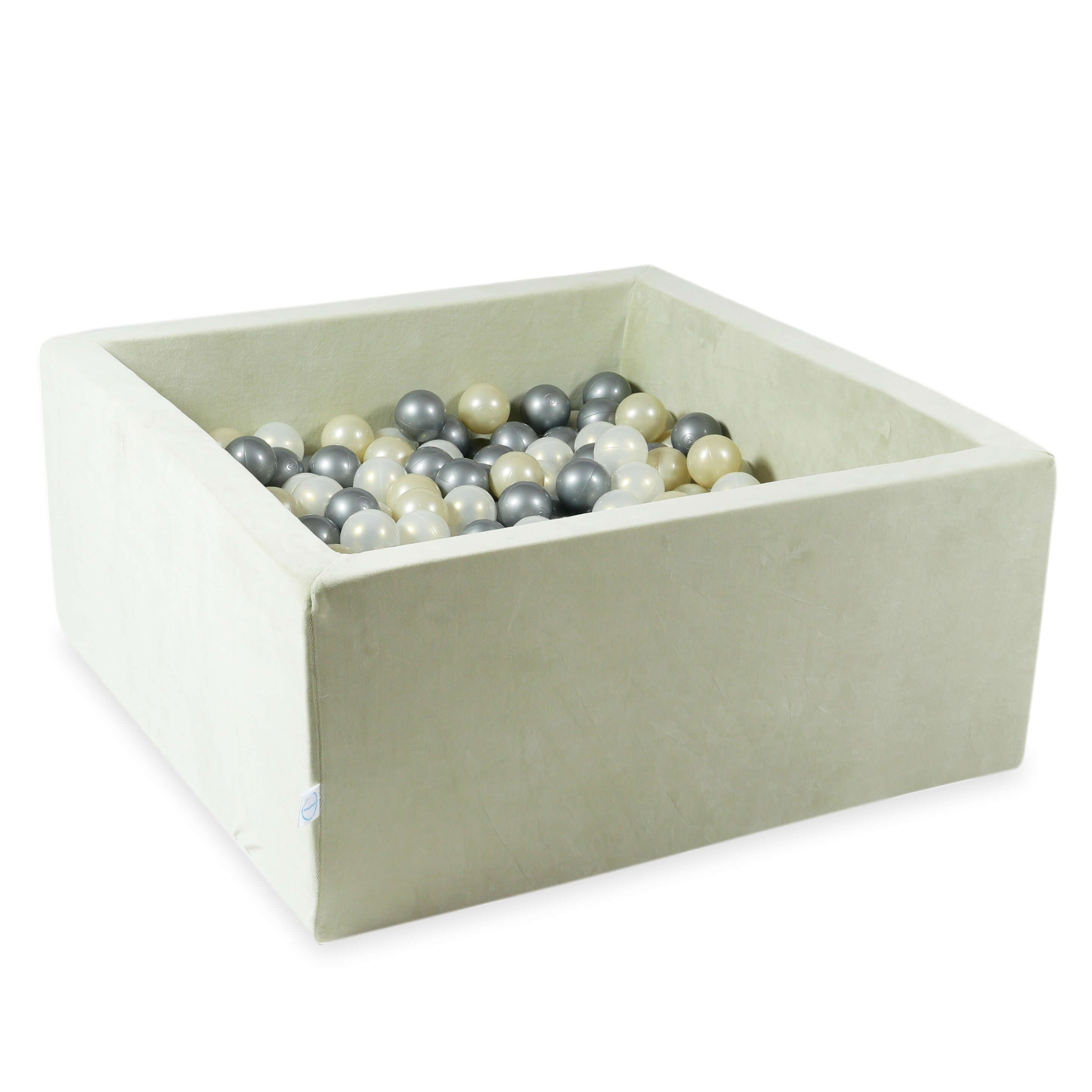 Piscine à balles carrée 90x90x40 cm en velvet soft Pistachio, 400 balles
