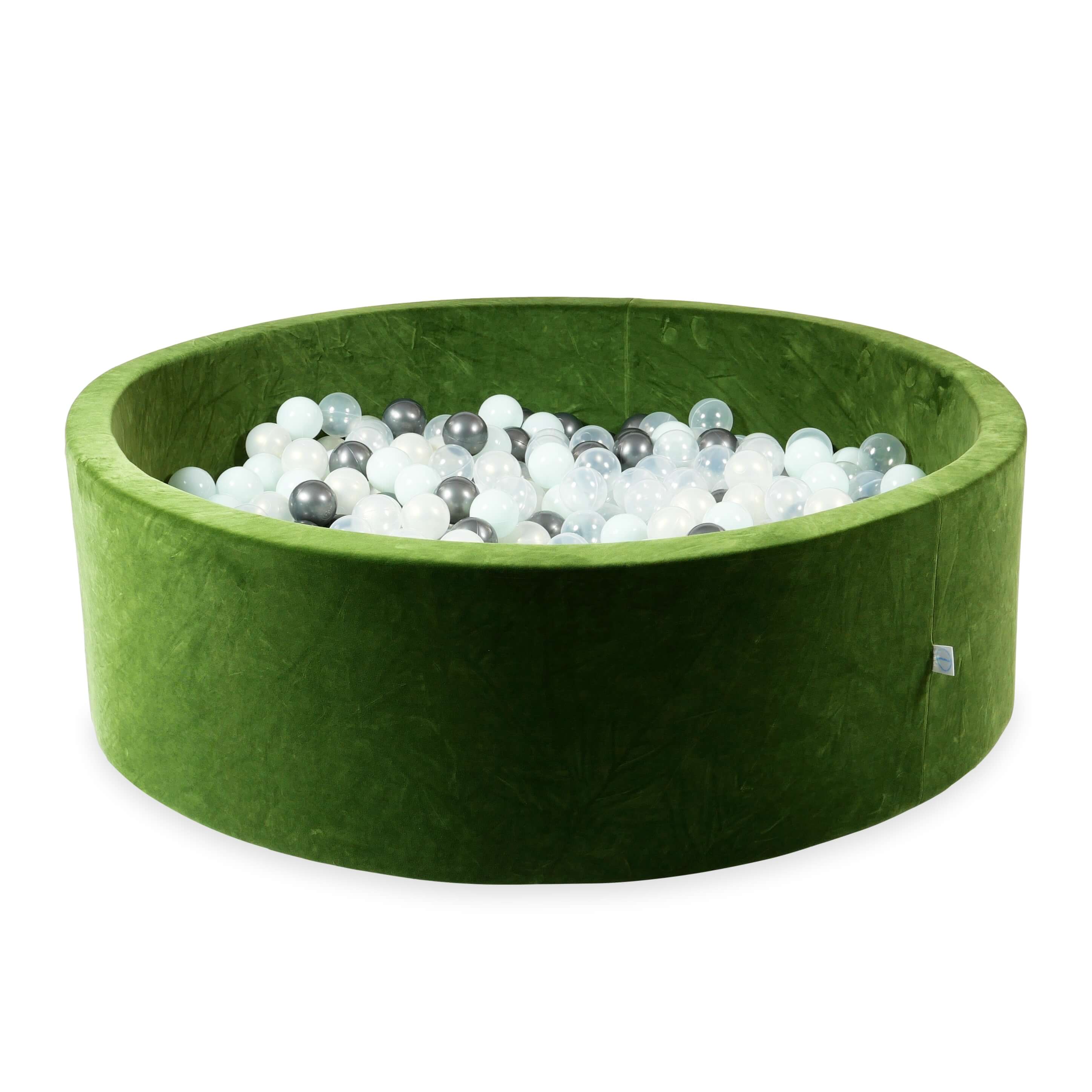 Velvet soft ball pit olive 130x40 cm with 700 balls