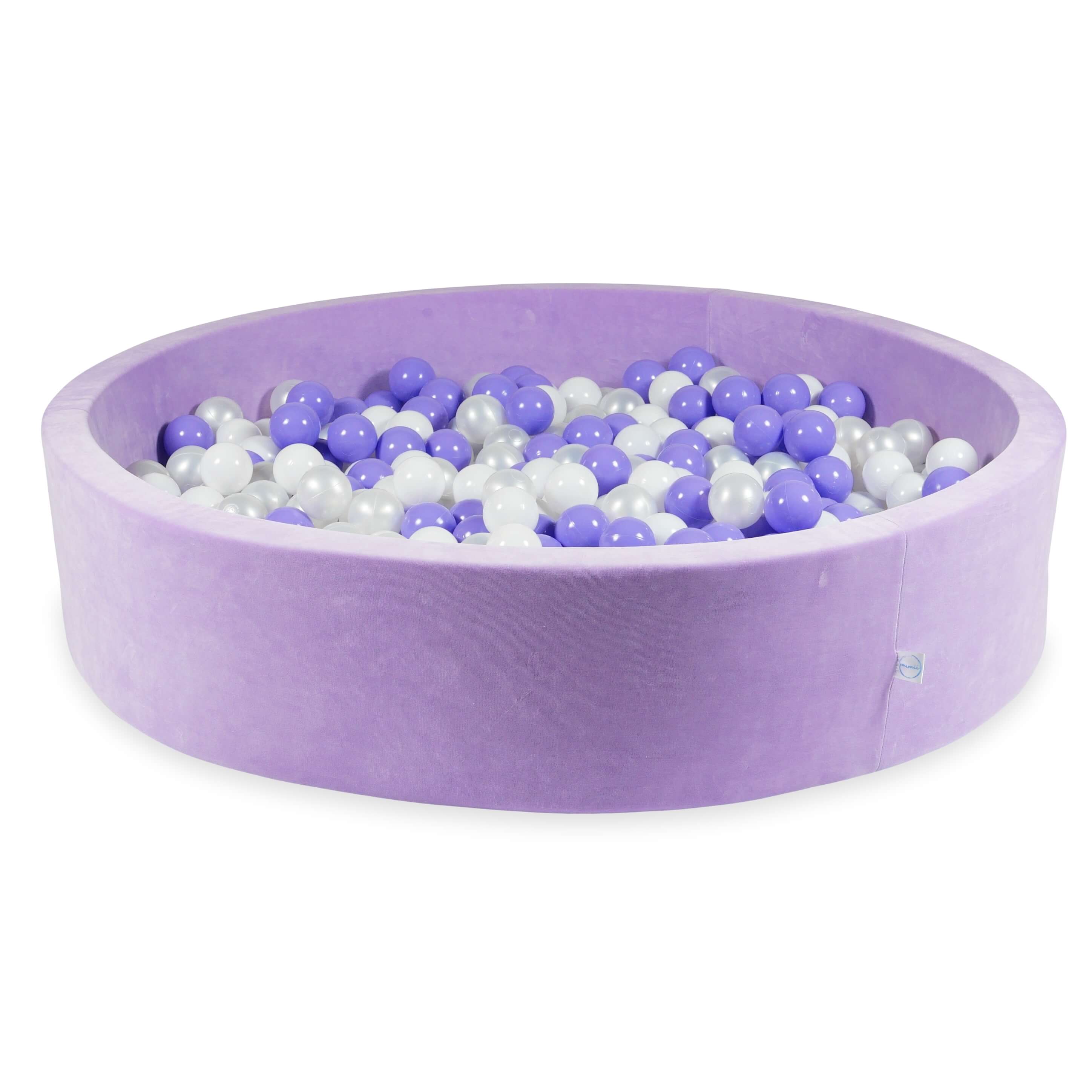 Lilac soft velvet ball pit 130x30 cm with 600 balls