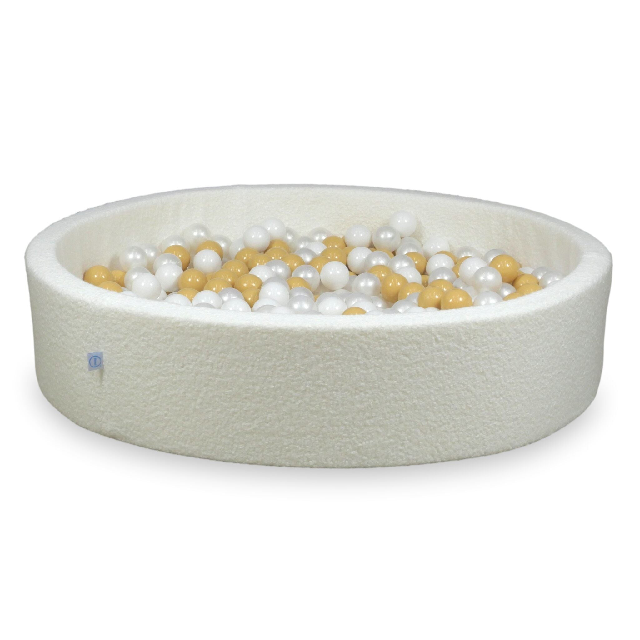 Ball pit in boucle White 130x30 cm with 600 balls
