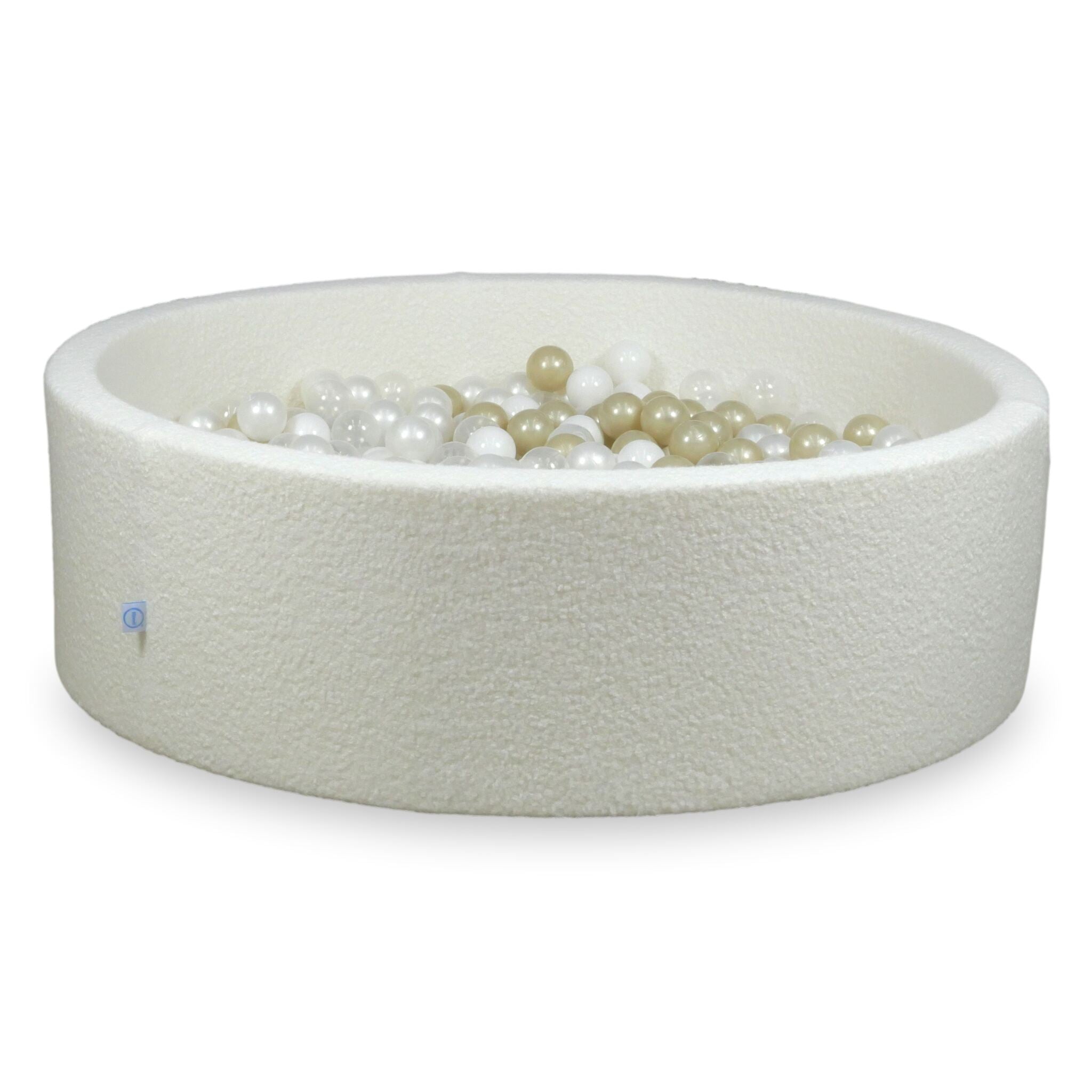Ball pit in boucle White 130x40 cm with 700 balls