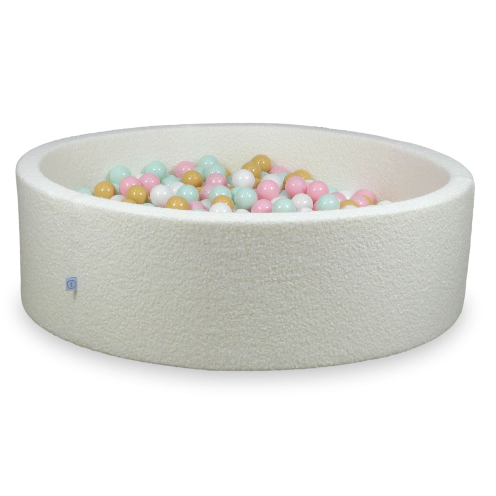 Ball pit in boucle White 130x40 cm with 700 balls