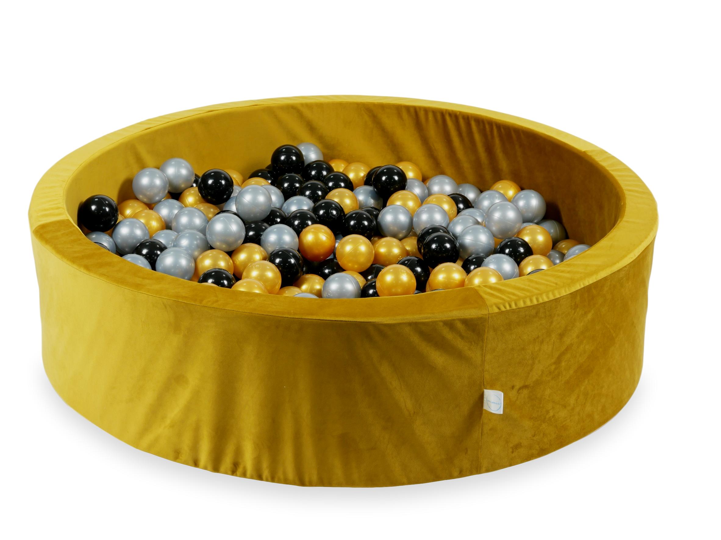 Bällebad aus Samt goldfarben 110x30 cm mit 400 Bällen
