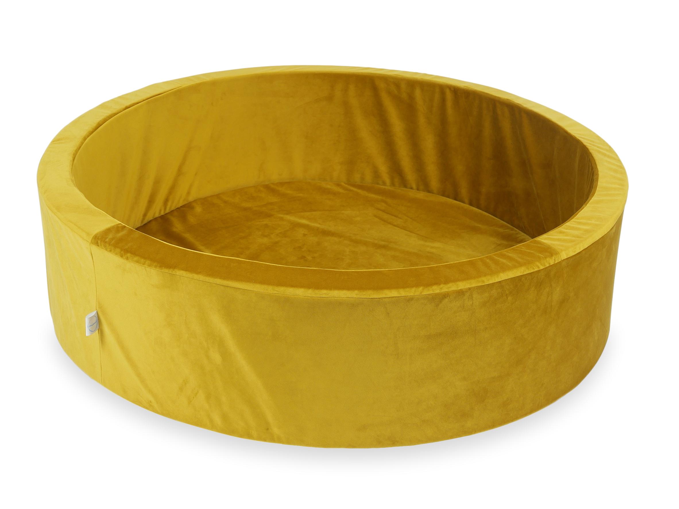 Bällebad 110x30 Samt Gold ohne Bälle