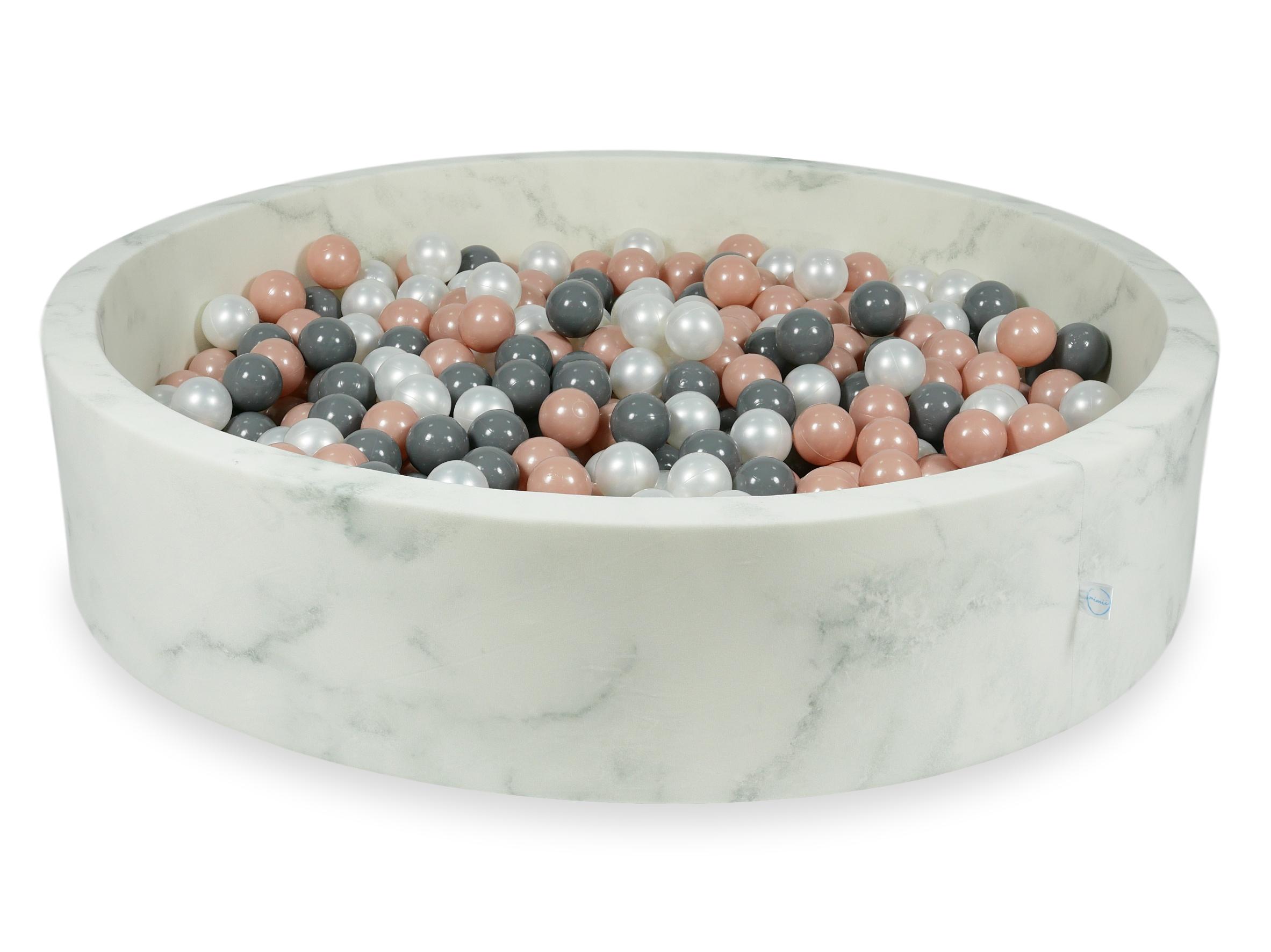 Piscina con palline in velluto Marble 130x30 cm con 600 palline