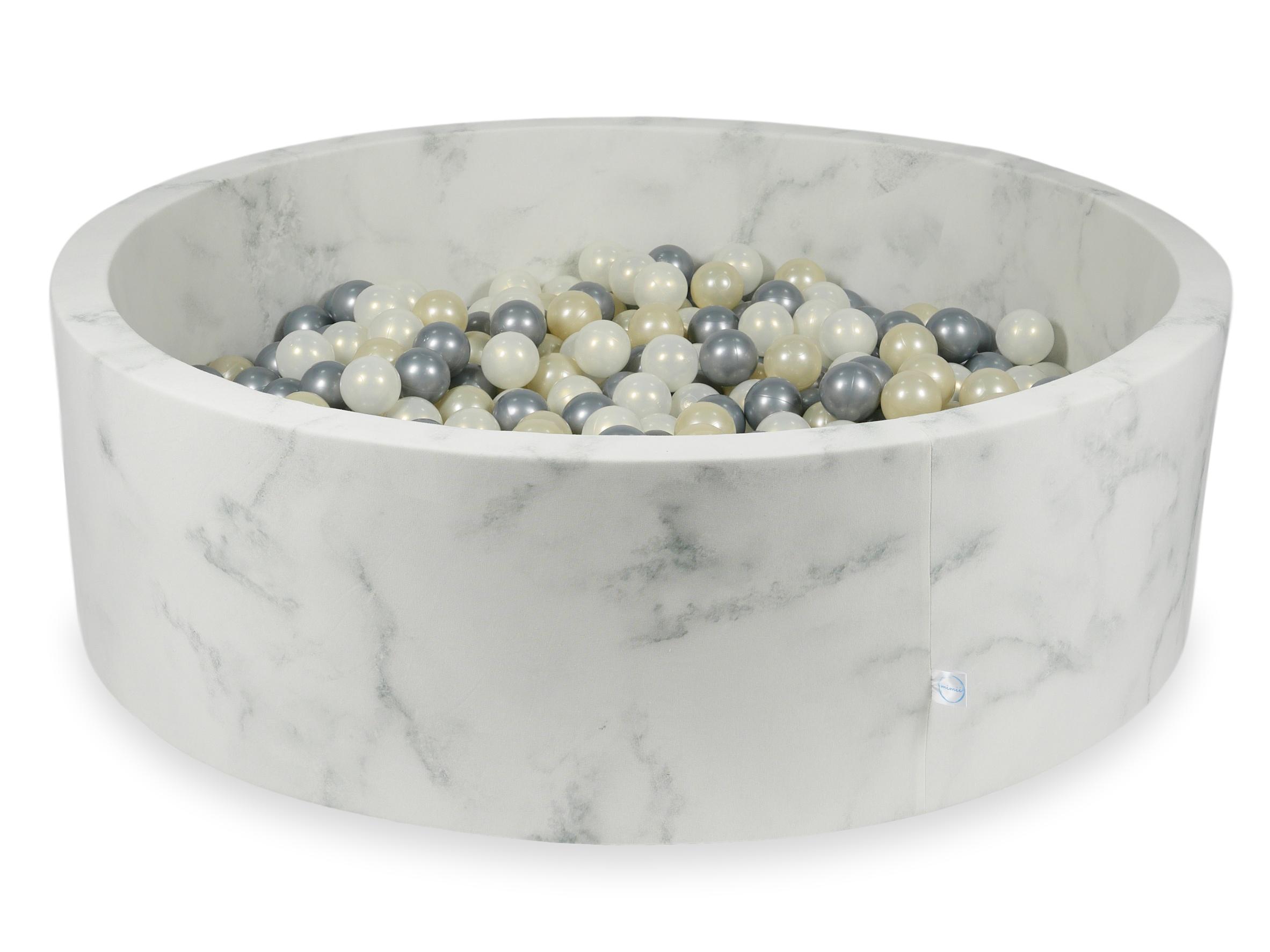Velvet ball pit Marble 130x40 cm with 700 balls