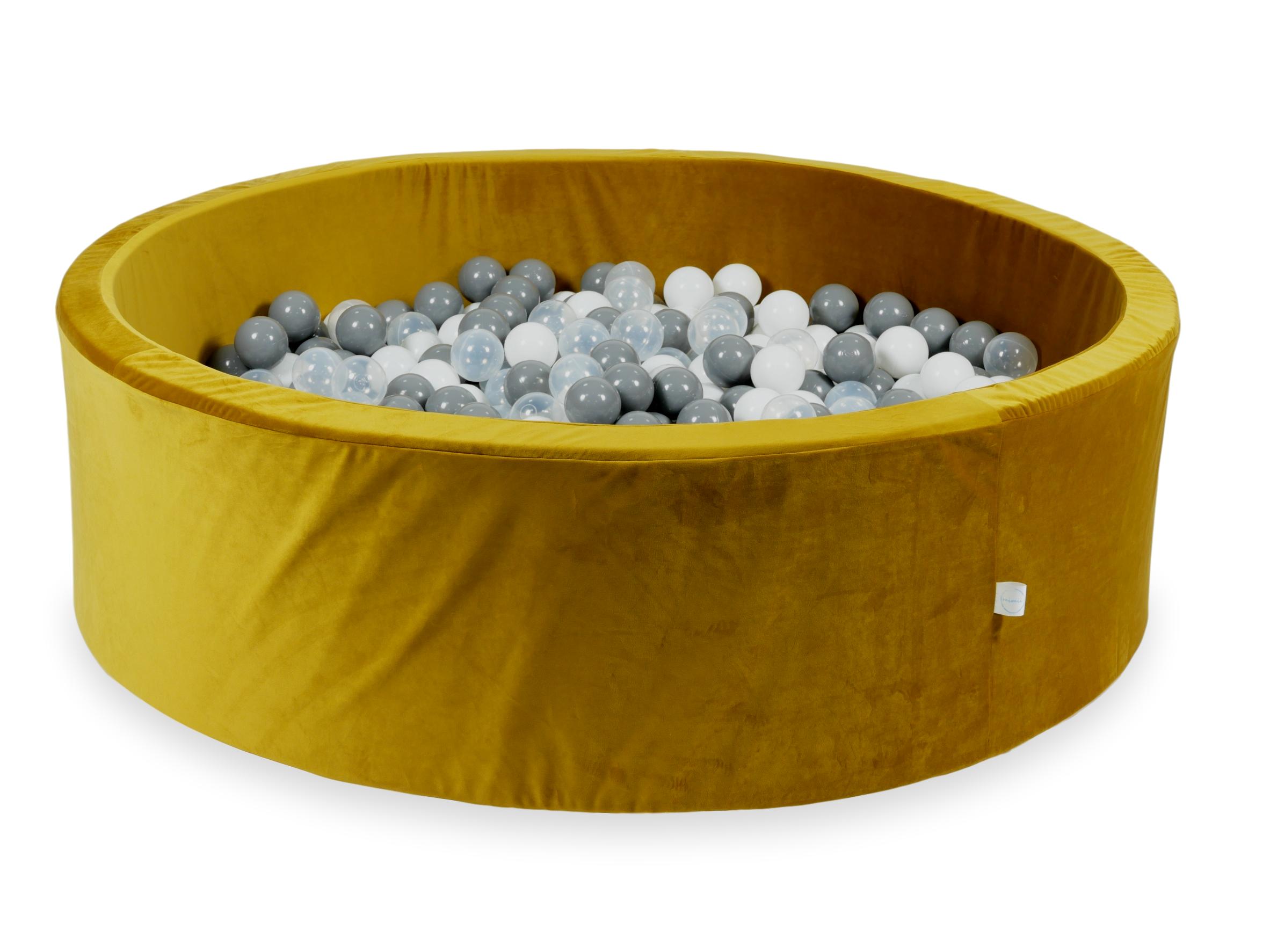 Velvet ball pit velvet gold 130x40 cm with 700 balls