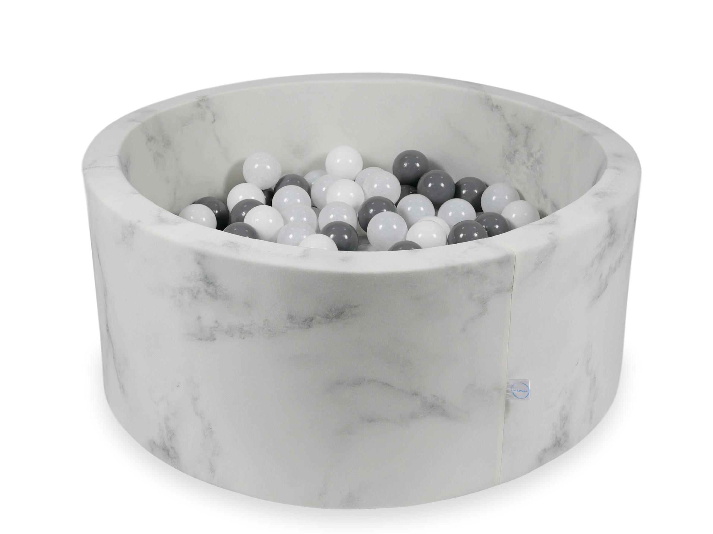 Bällebad aus Samt Marmor 90x40 cm mit 300 Bällen
