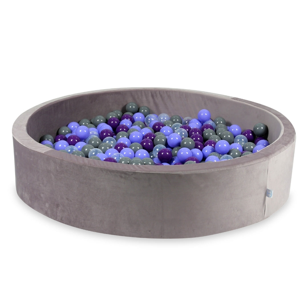 Lilac velvet ball pit 130x30 cm with 600 balls