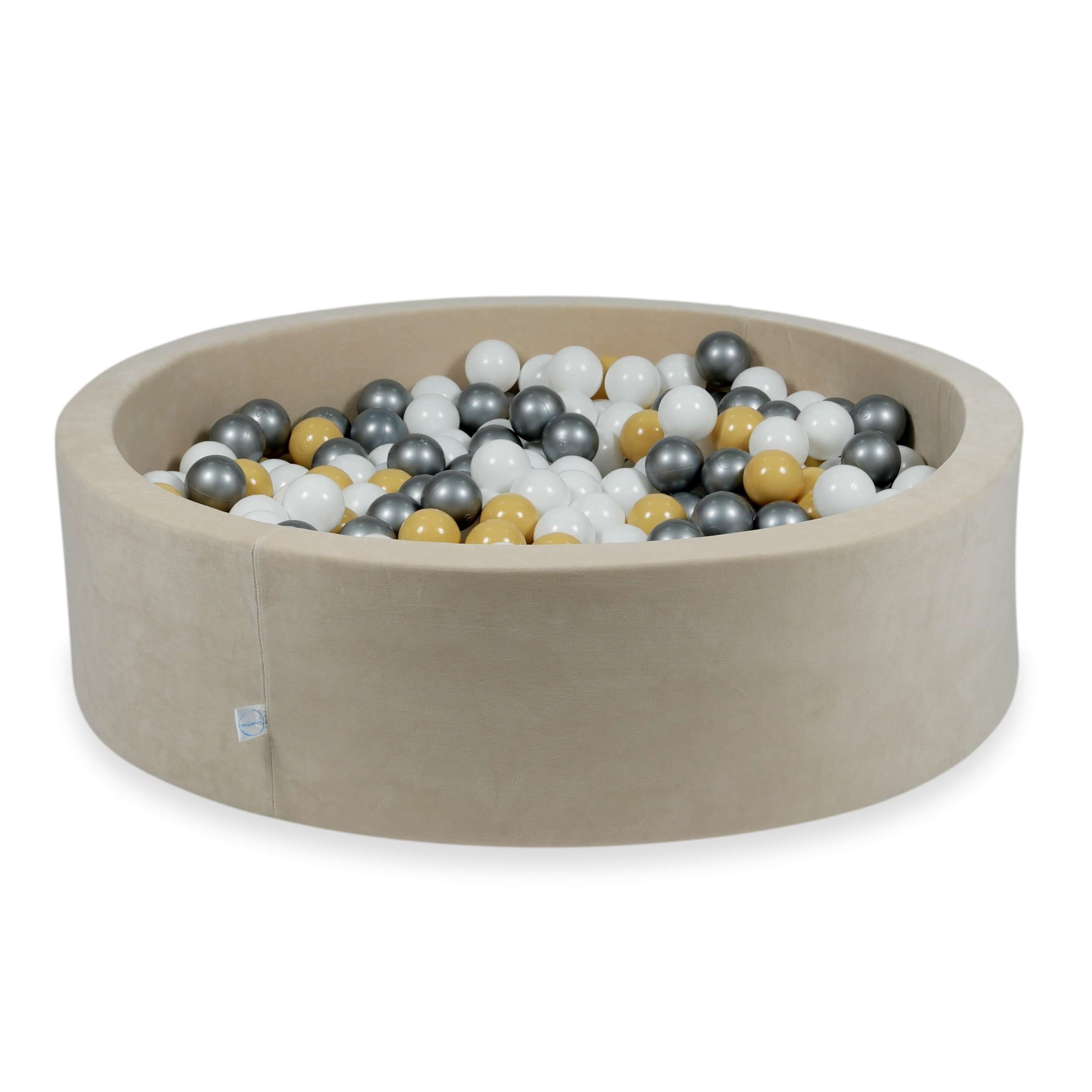 Velvet Ball Pit Velvet Soft Beige 110x30 cm with 400 balls