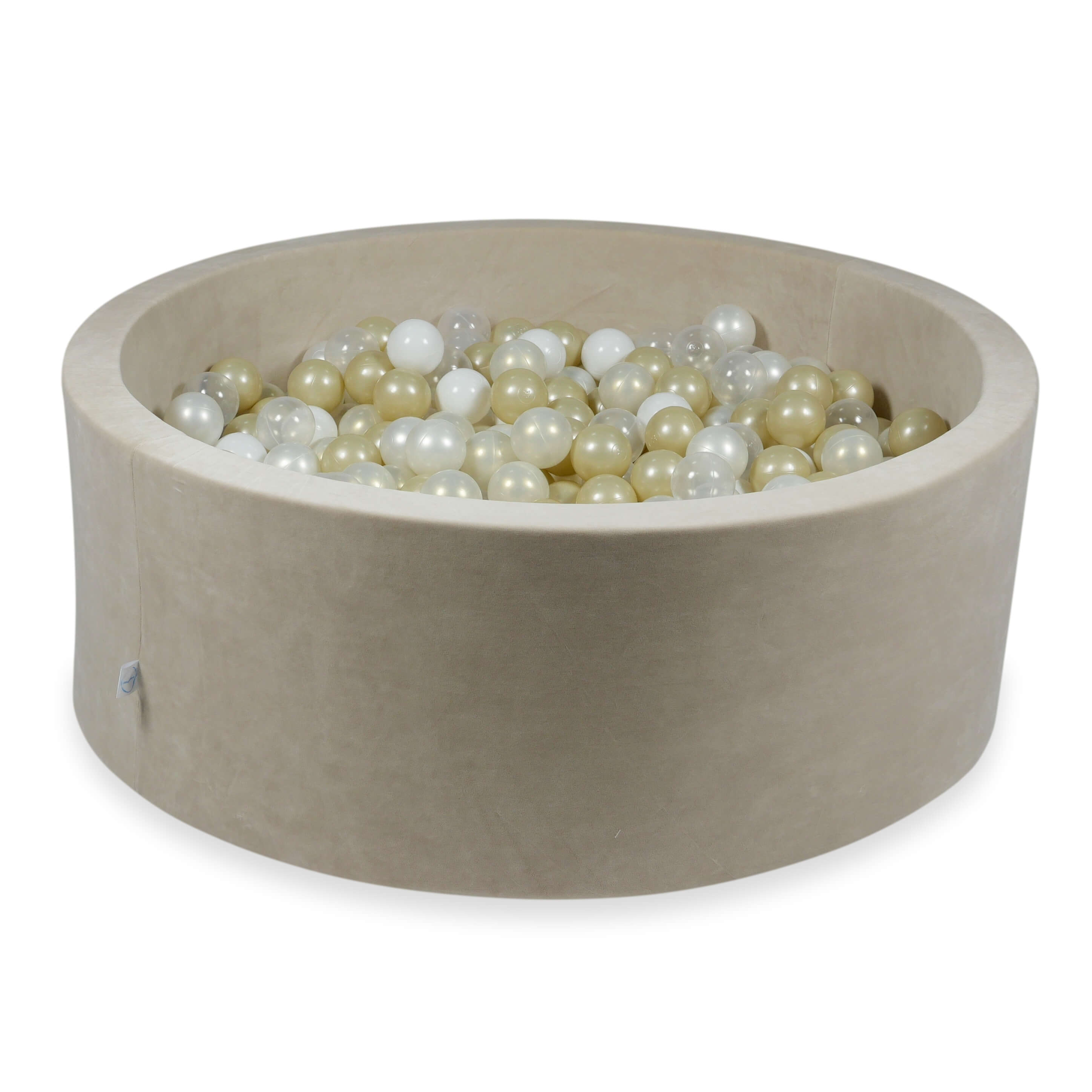 Bällebad aus samtigem Soft-Beige 110x40 cm mit 500 Bällen
