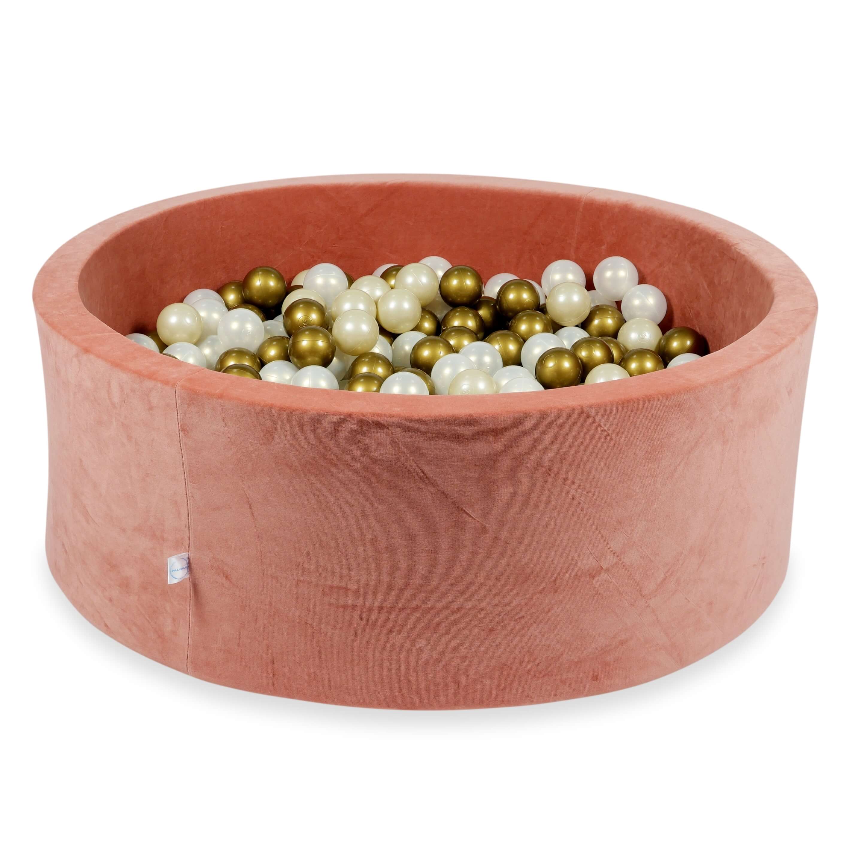 Ball Pit in velvet velvet soft canyon clay 110x40 cm with 500 balls