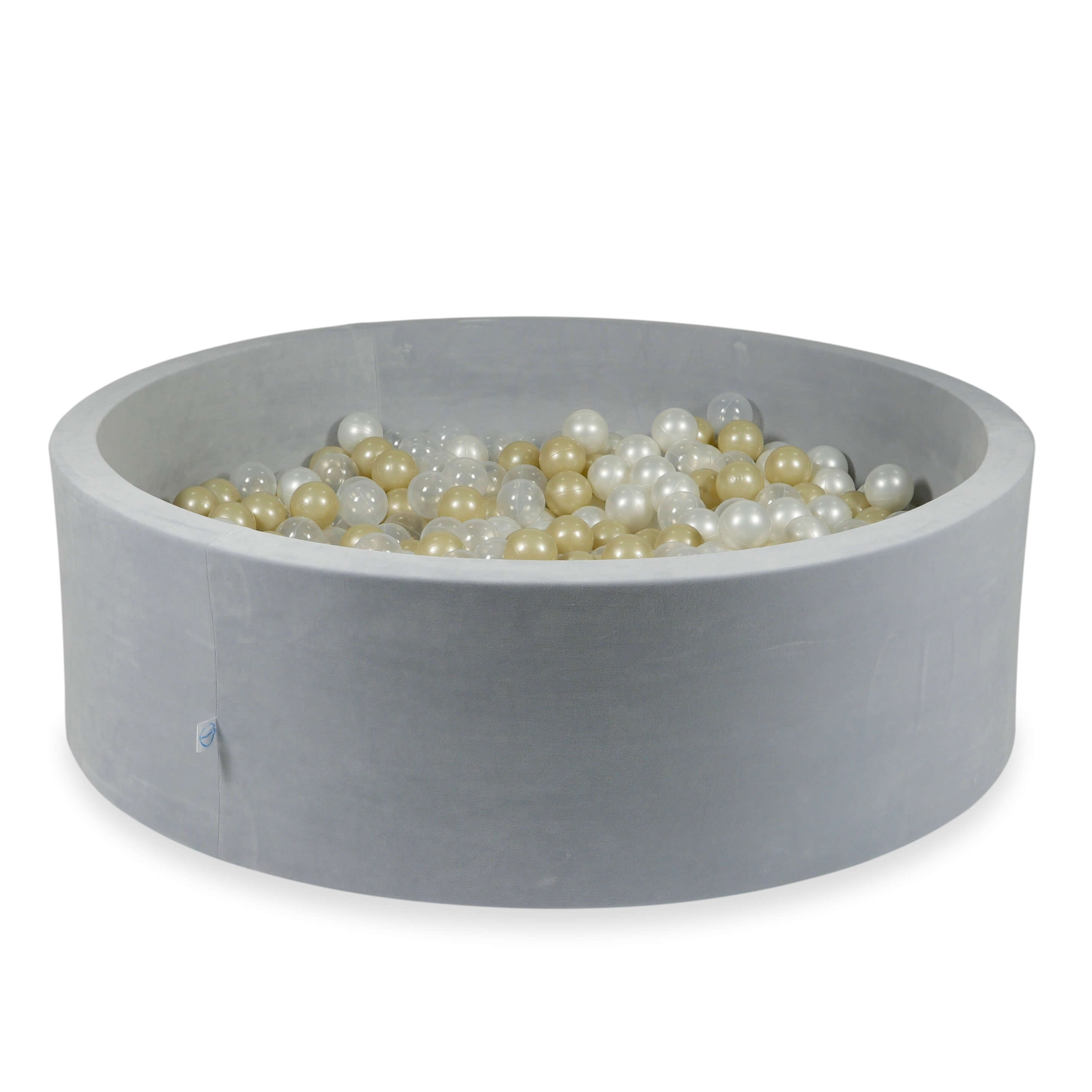 Velvet ball pit velvet soft light gray 130x40 cm with 700 balls