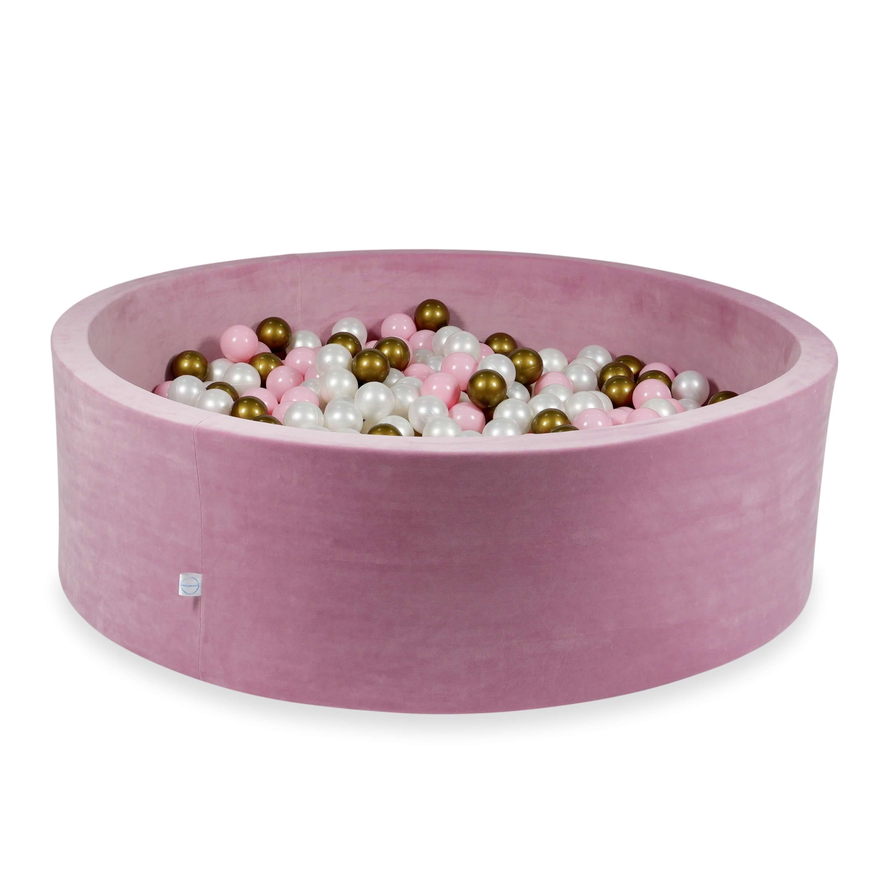 Velvet ball pit velvet soft pink 130x40 cm with 700 balls