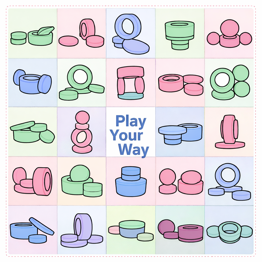 Donut Pouf Modular 4-piece play pouf in Corduroy