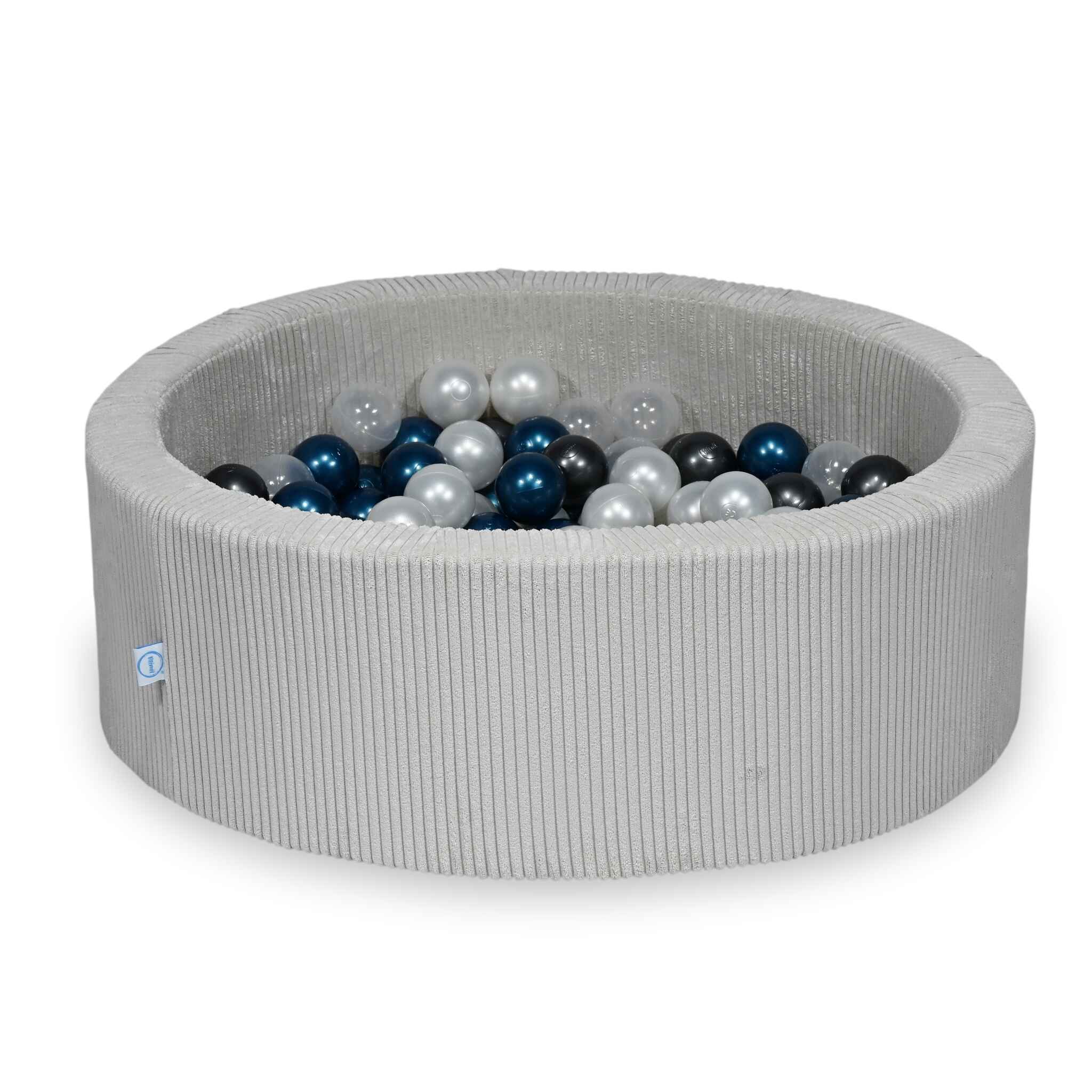 Ball Pit in corduroy grey 90x30 cm with 200 balls