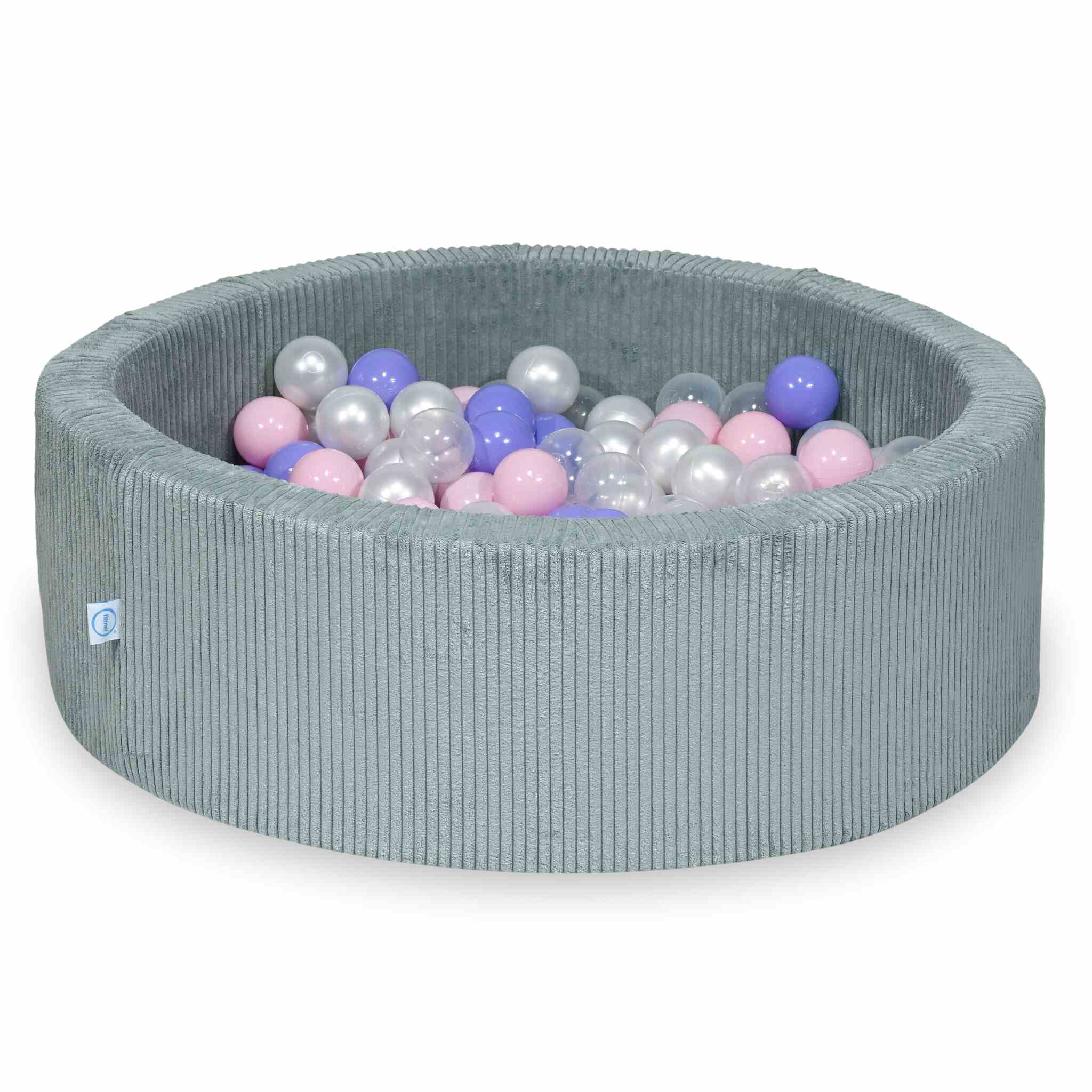 Ball Pit in corduroy light mint 90x30 cm with 200 balls