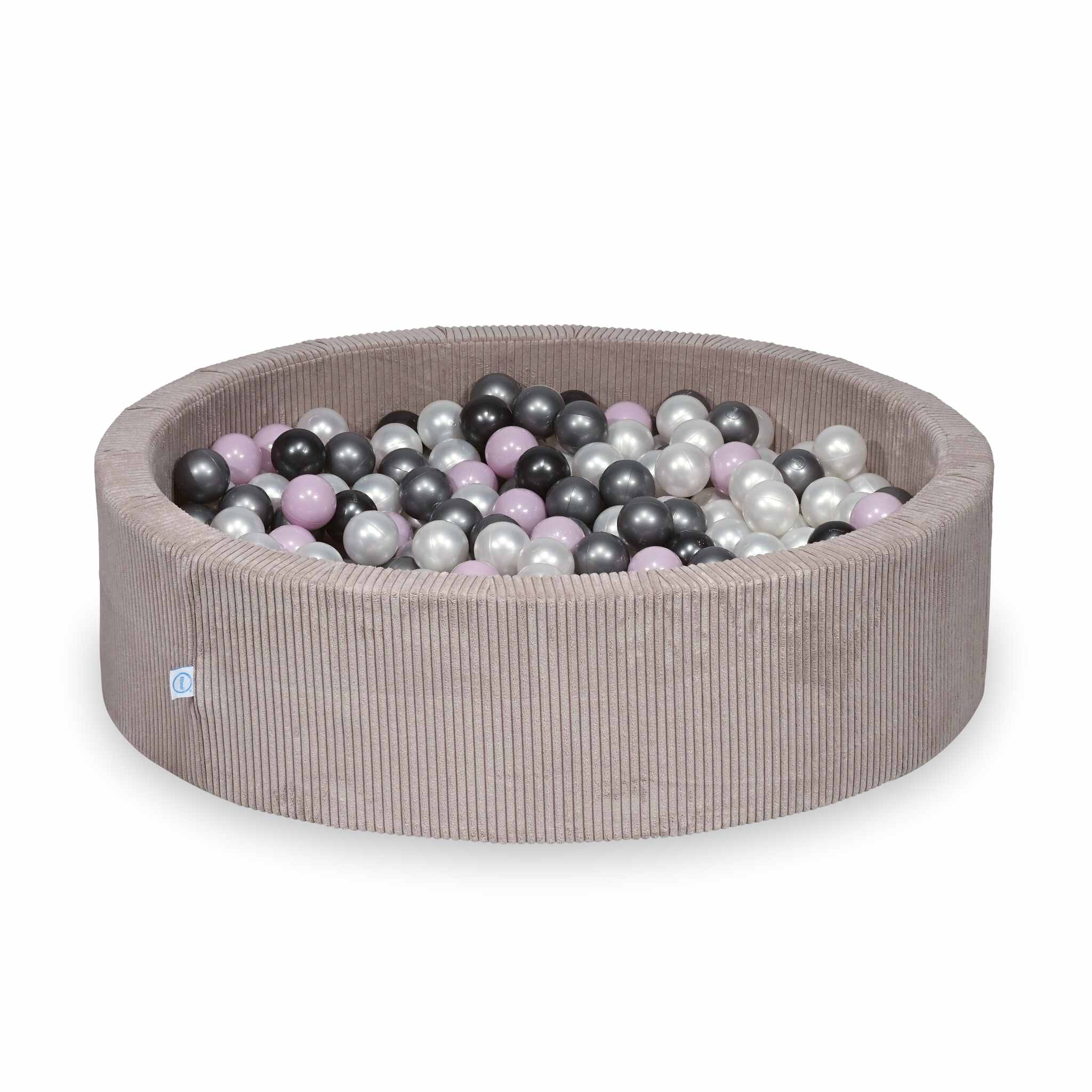 Ball Pit in corduroy light pink 110x30 cm with 400 balls