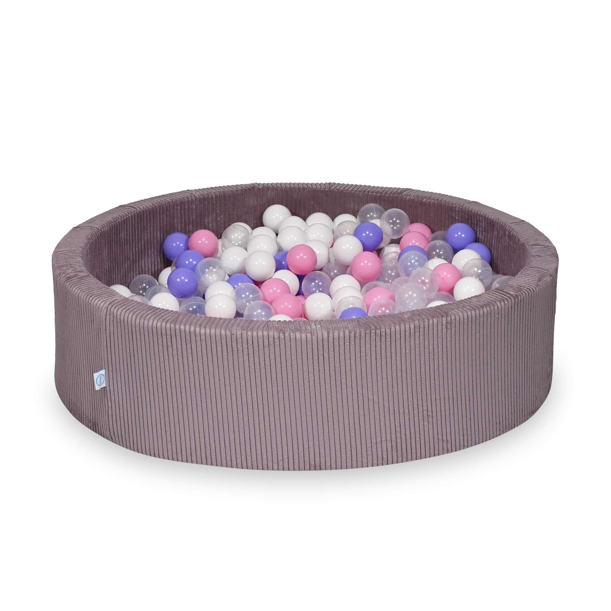 Ball Pit in corduroy lavender 110x30 cm with 400 balls