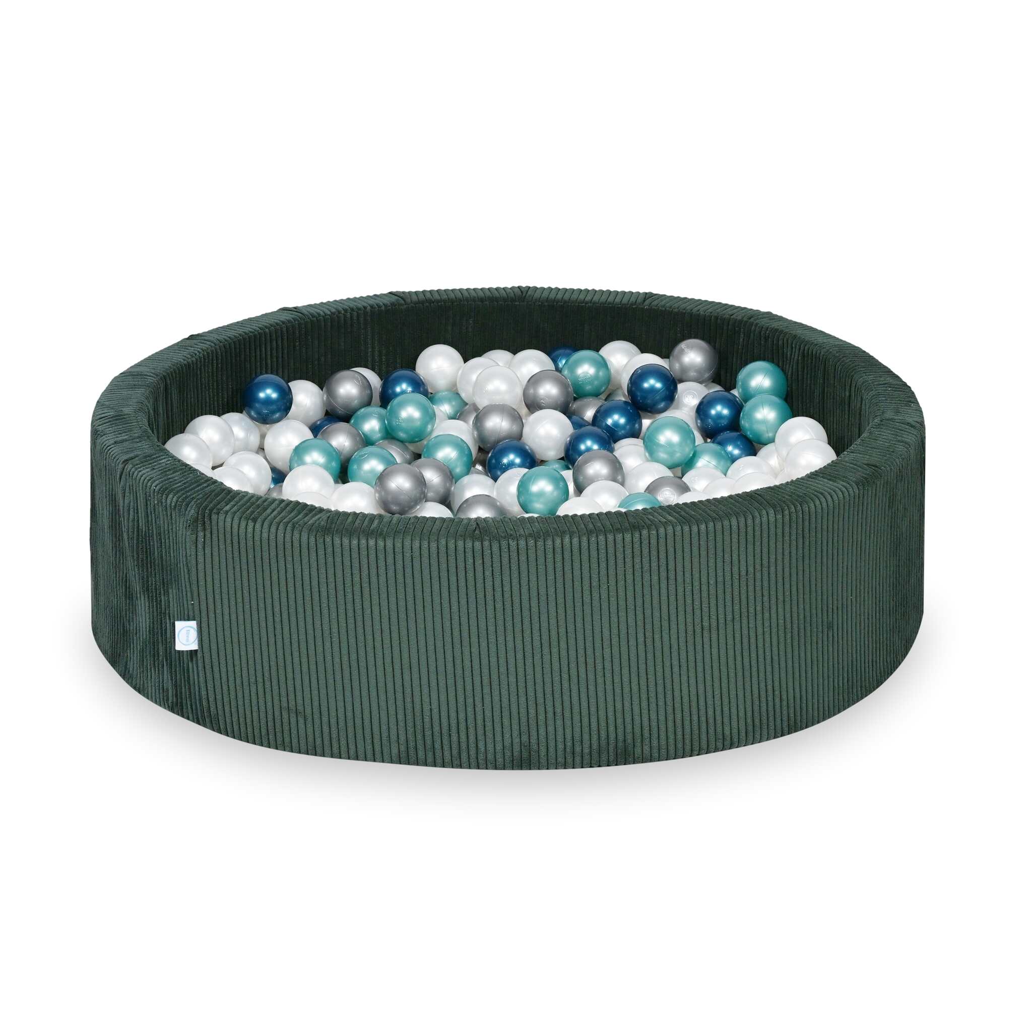 Ball Pit in corduroy green 110x30 cm with 400 balls
