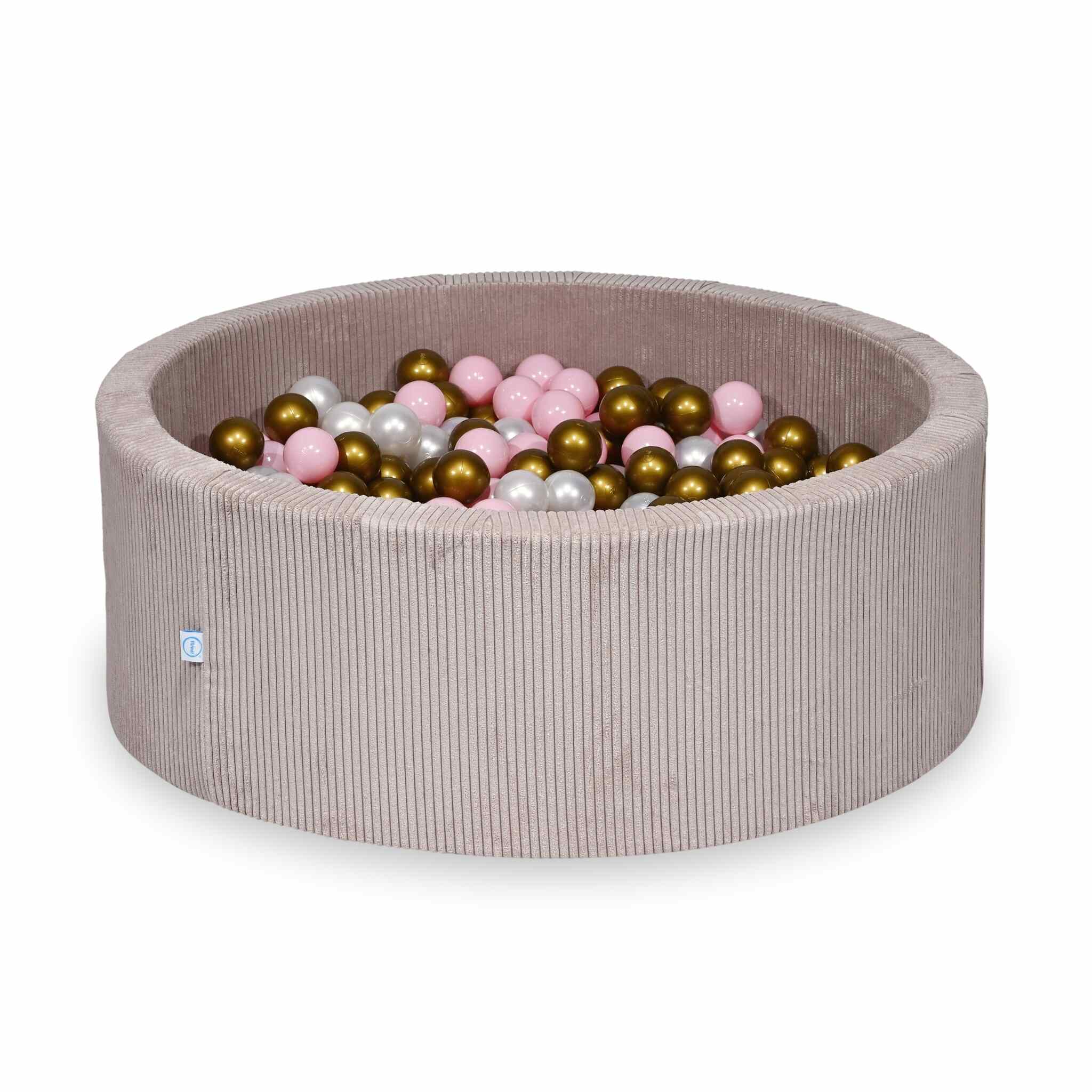Rosa hell Cord-Bällebad 110x40 cm mit 500 Bällen