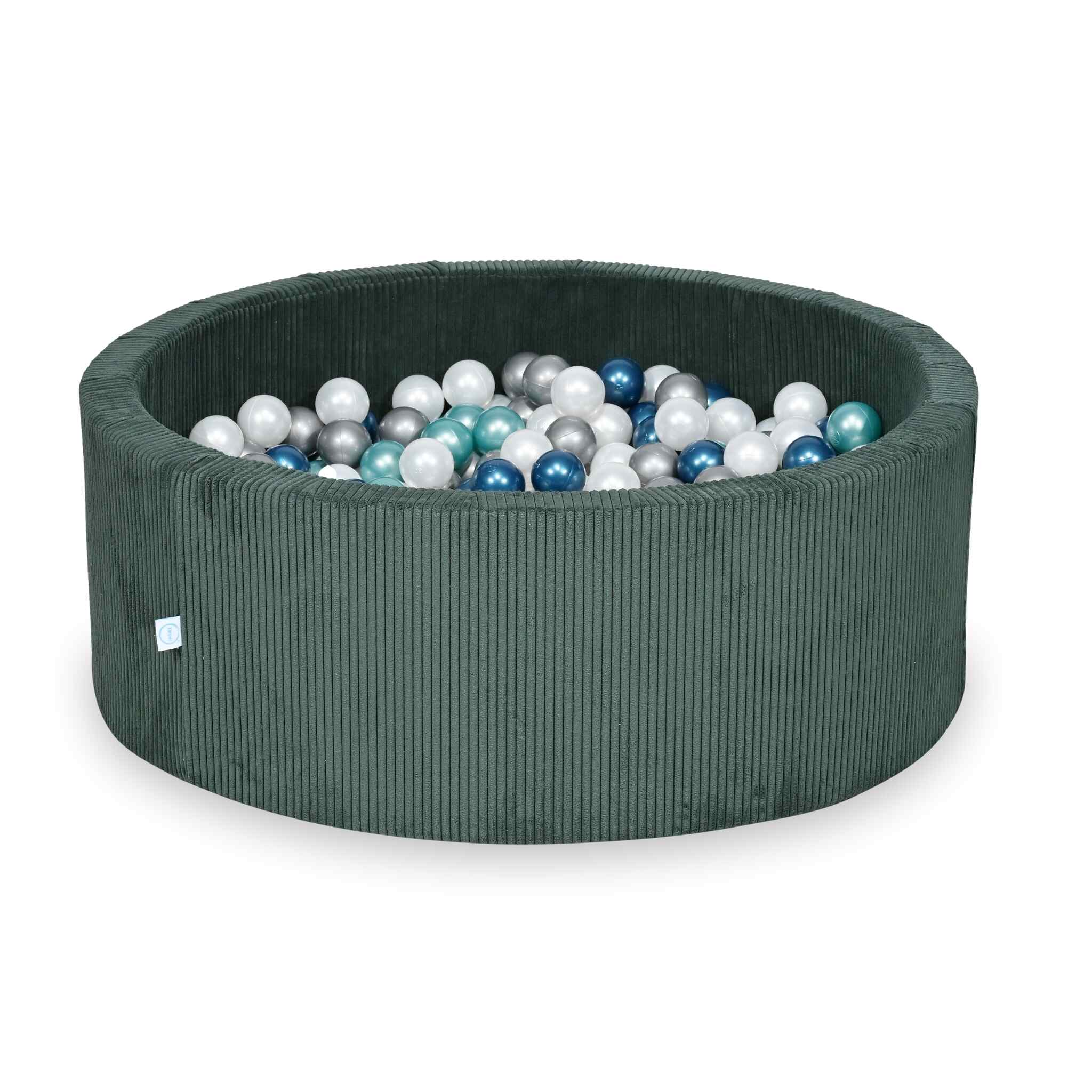 Ball Pit in corduroy green 110x40 cm with 500 balls