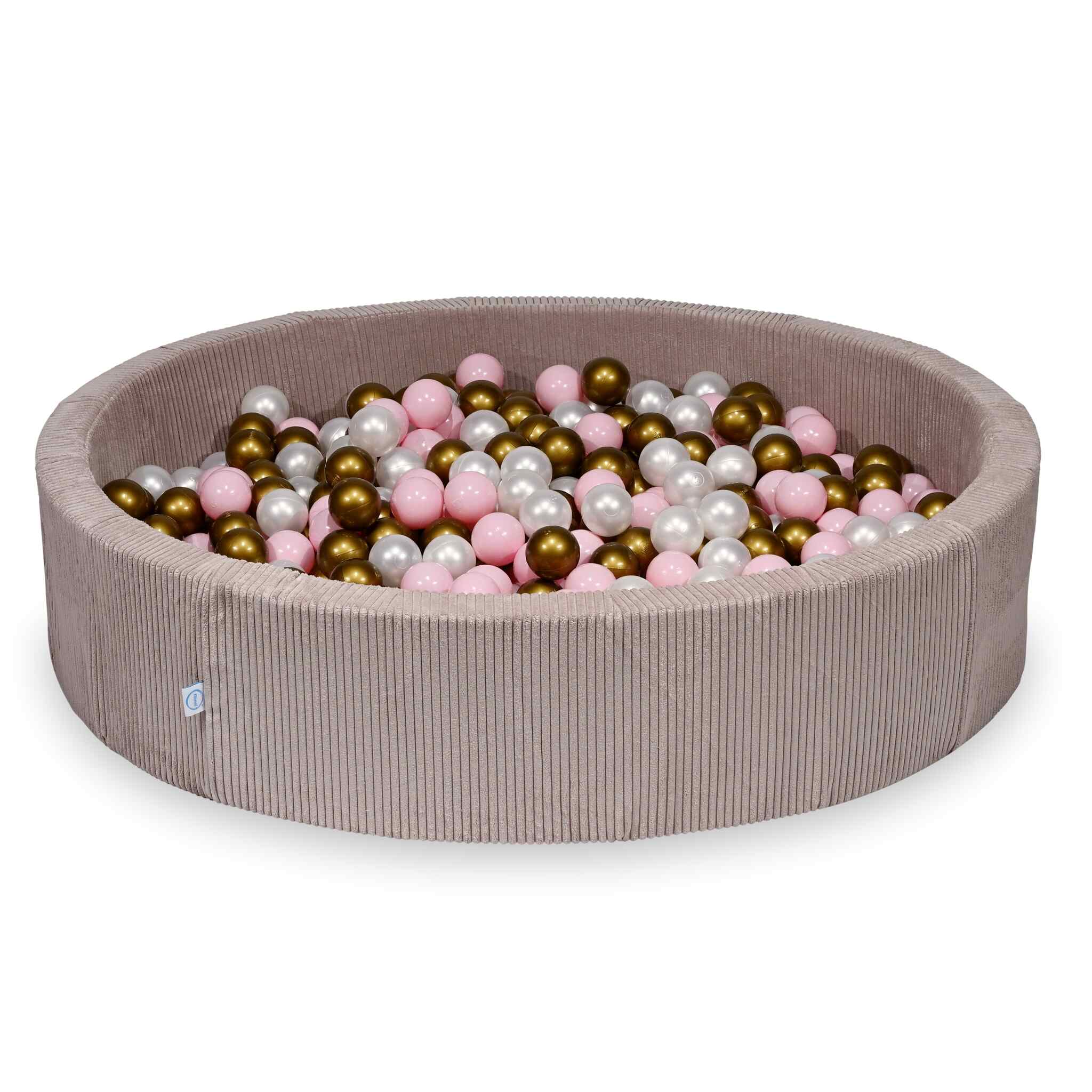 Ball Pit in corduroy light pink 130x30 cm with 600 balls
