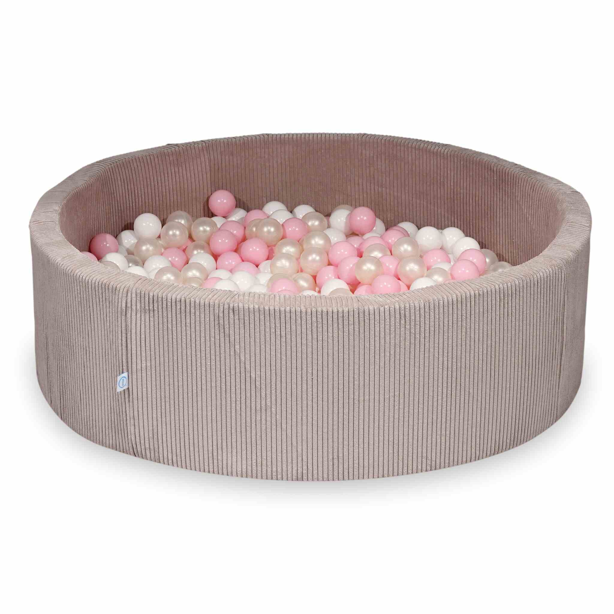 Ball Pit in corduroy light pink 130x40 cm with 700 balls