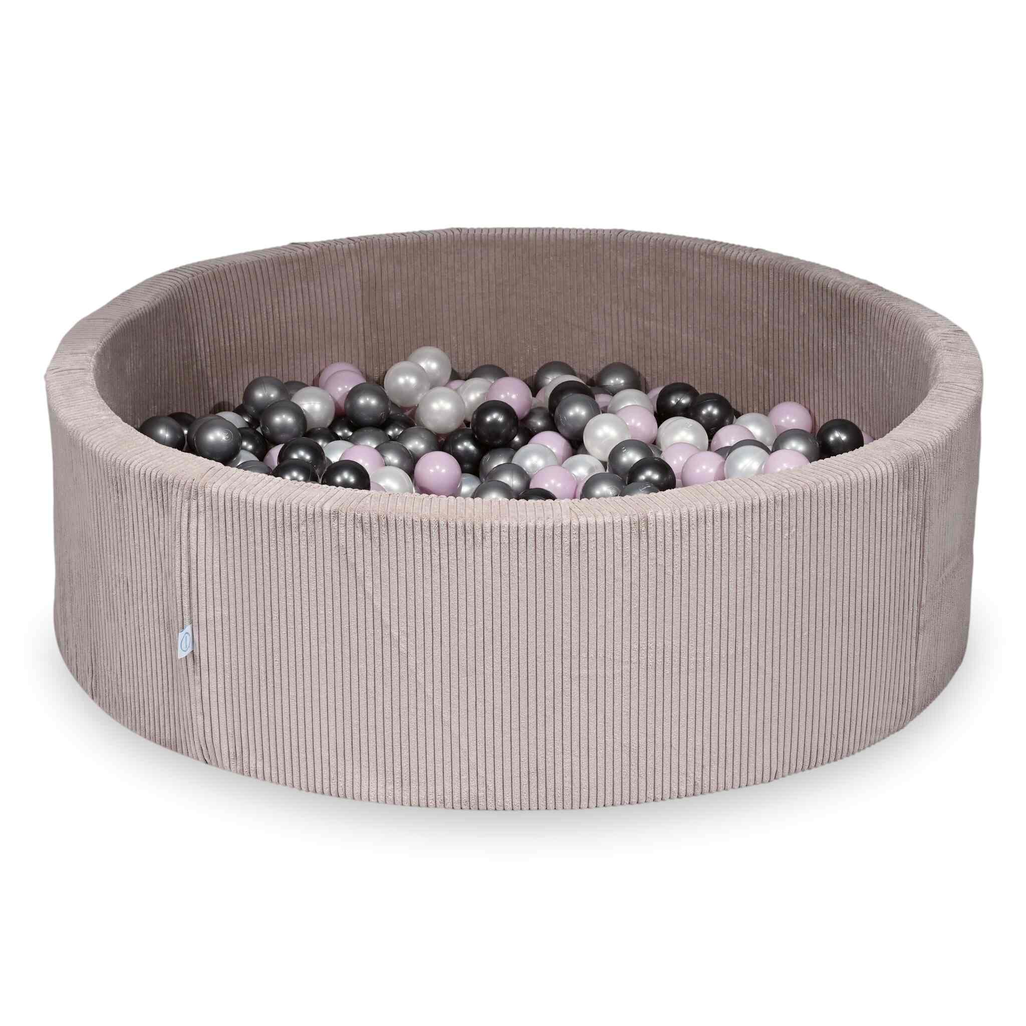 Ball Pit in corduroy light pink 130x40 cm with 700 balls