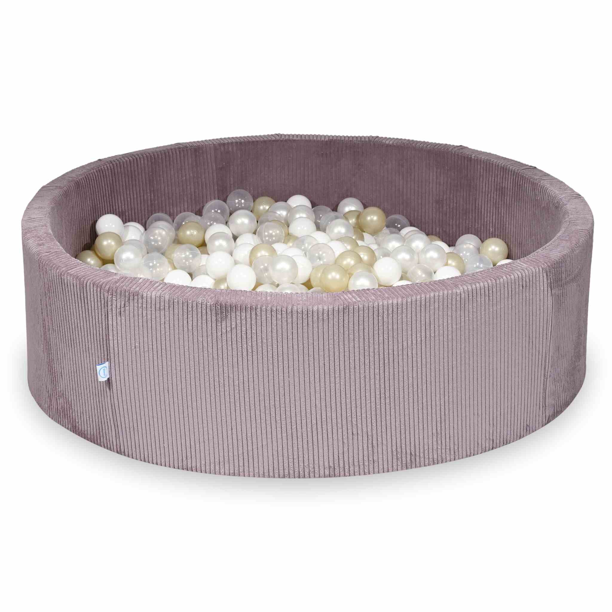Ball Pit in corduroy lavender 130x40 cm with 700 balls