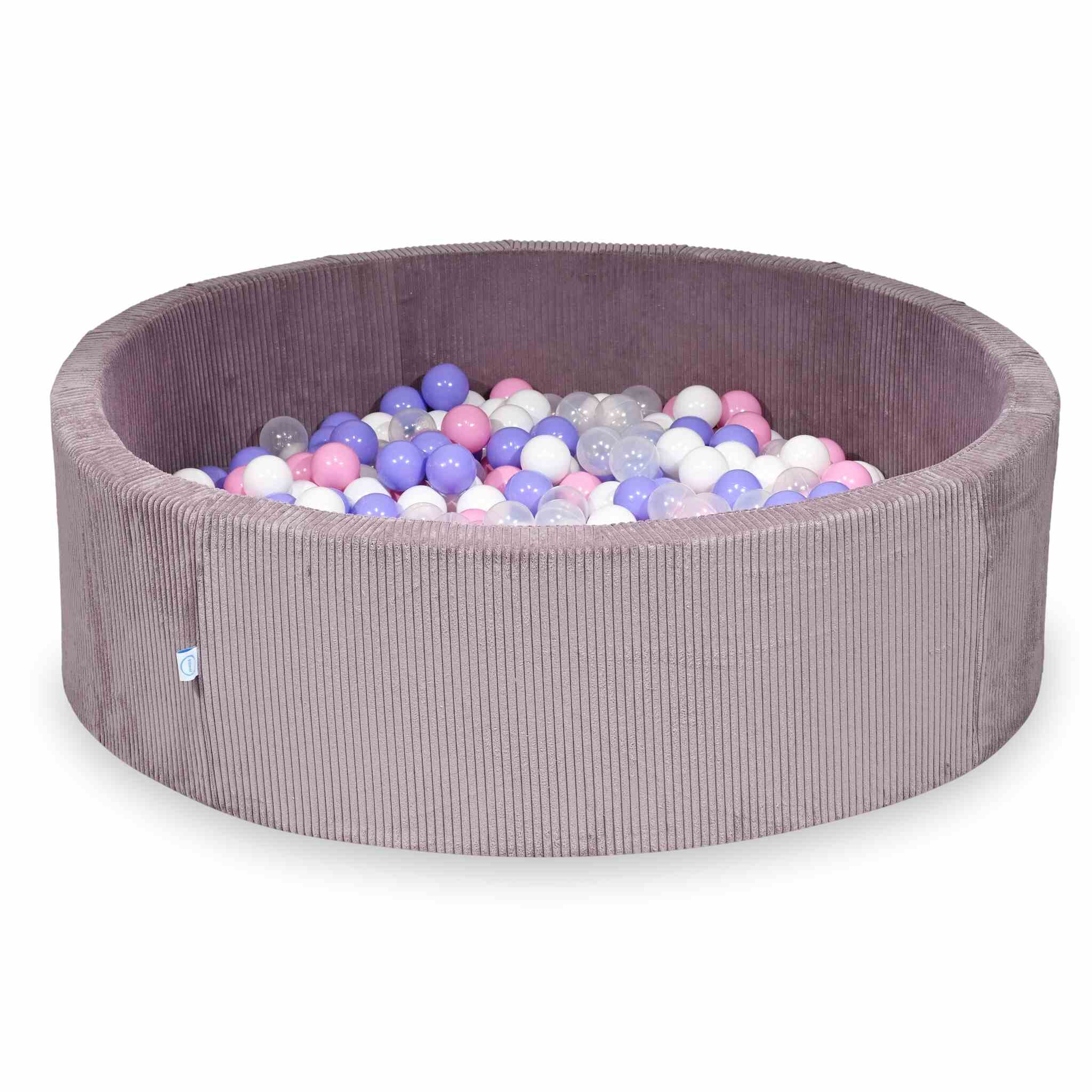Ball Pit in corduroy lavender 130x40 cm with 700 balls