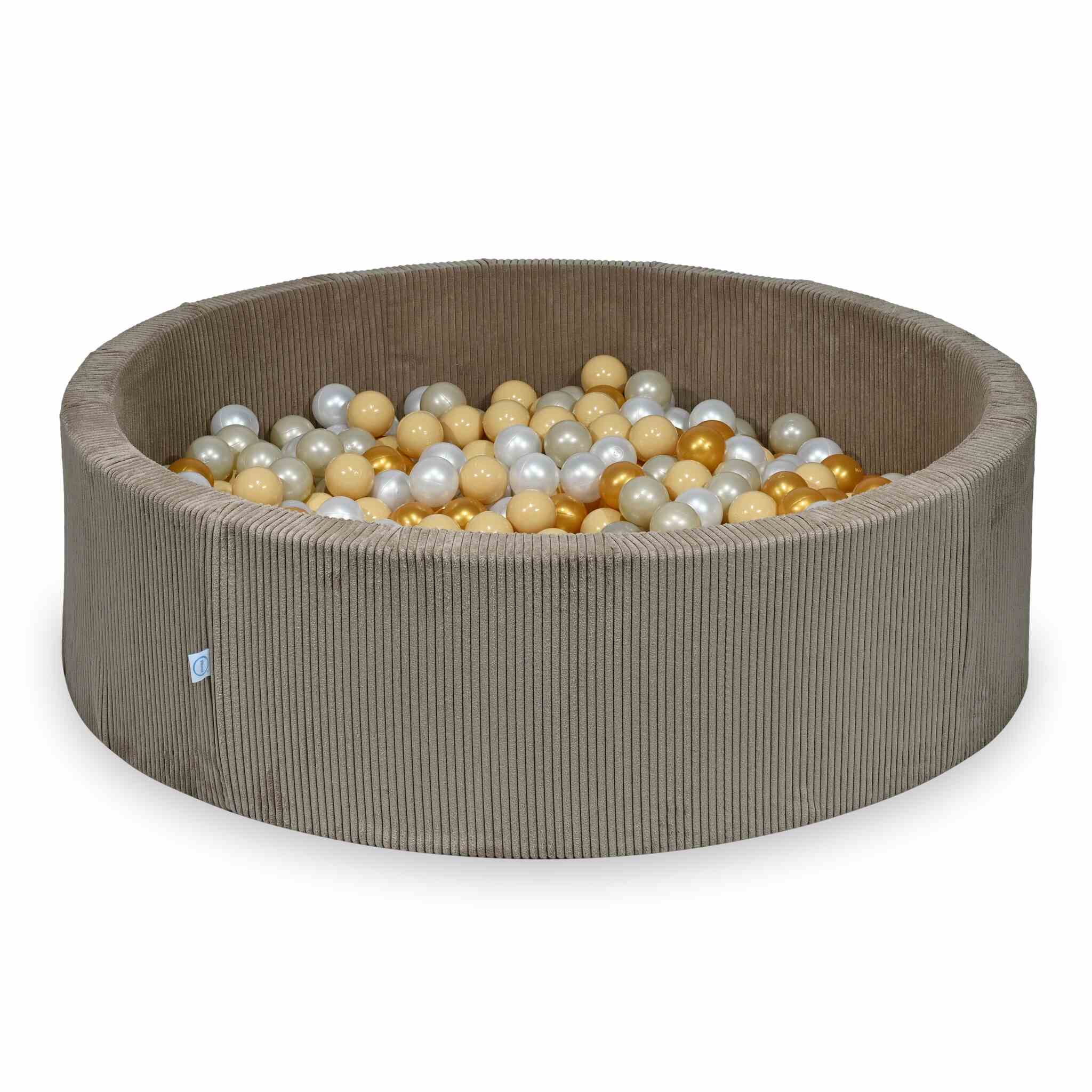 Ball Pit in corduroy toffee 130x40 cm with 700 balls