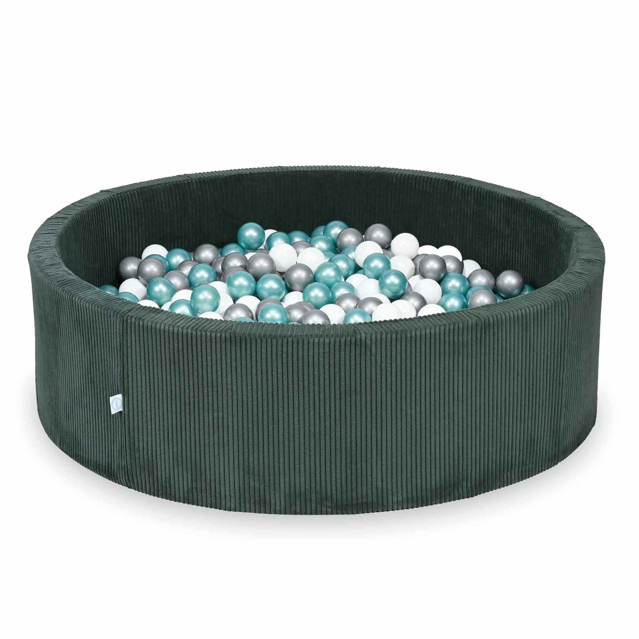 Ball Pit in corduroy green 130x40 cm with 700 balls