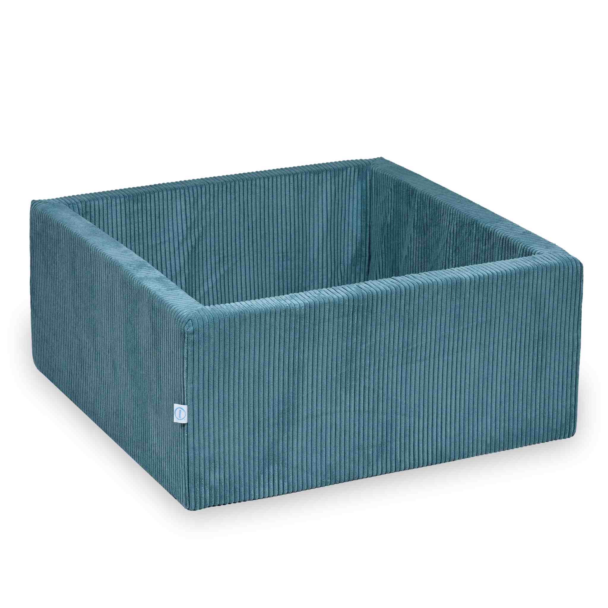 Piscine à balles carrée 90x90x40 cm velours côtelé bleu sans balles