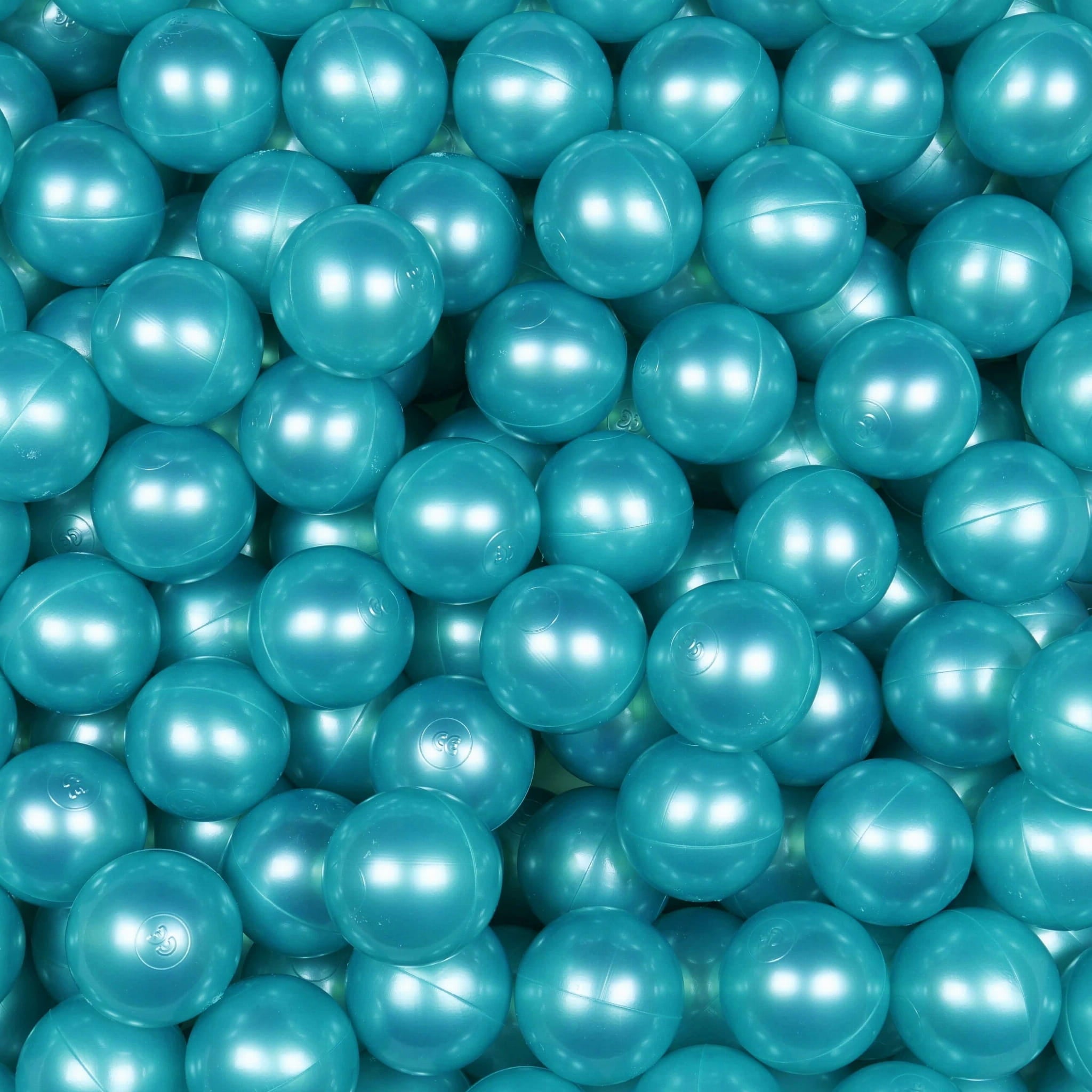 Game balls ø7cm 100 pieces metallic turquoise