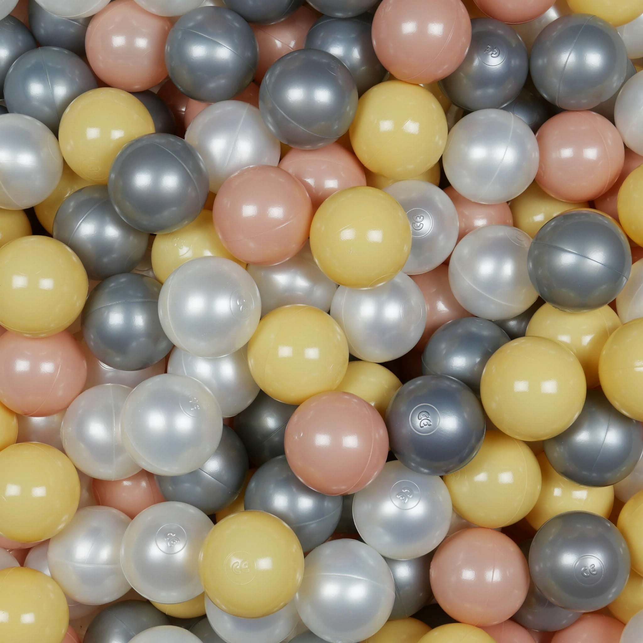 Balles de jeu ø7cm 200 pièces perle, or rose, beige, argent