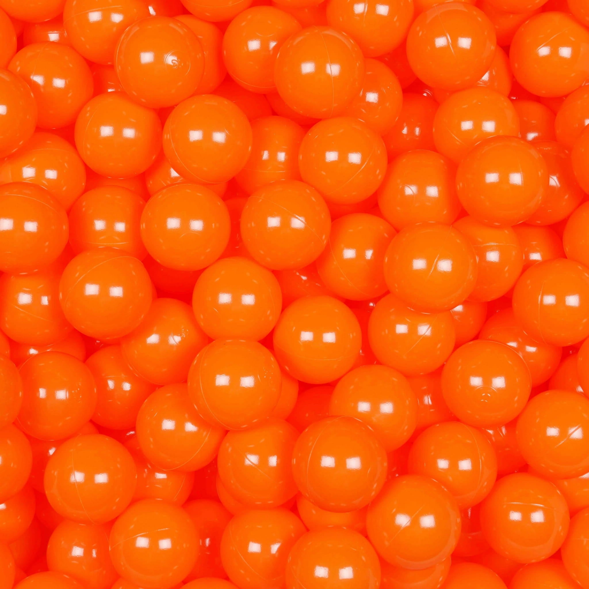 25 orangefarbene Spielbälle, 7 cm Durchmesser