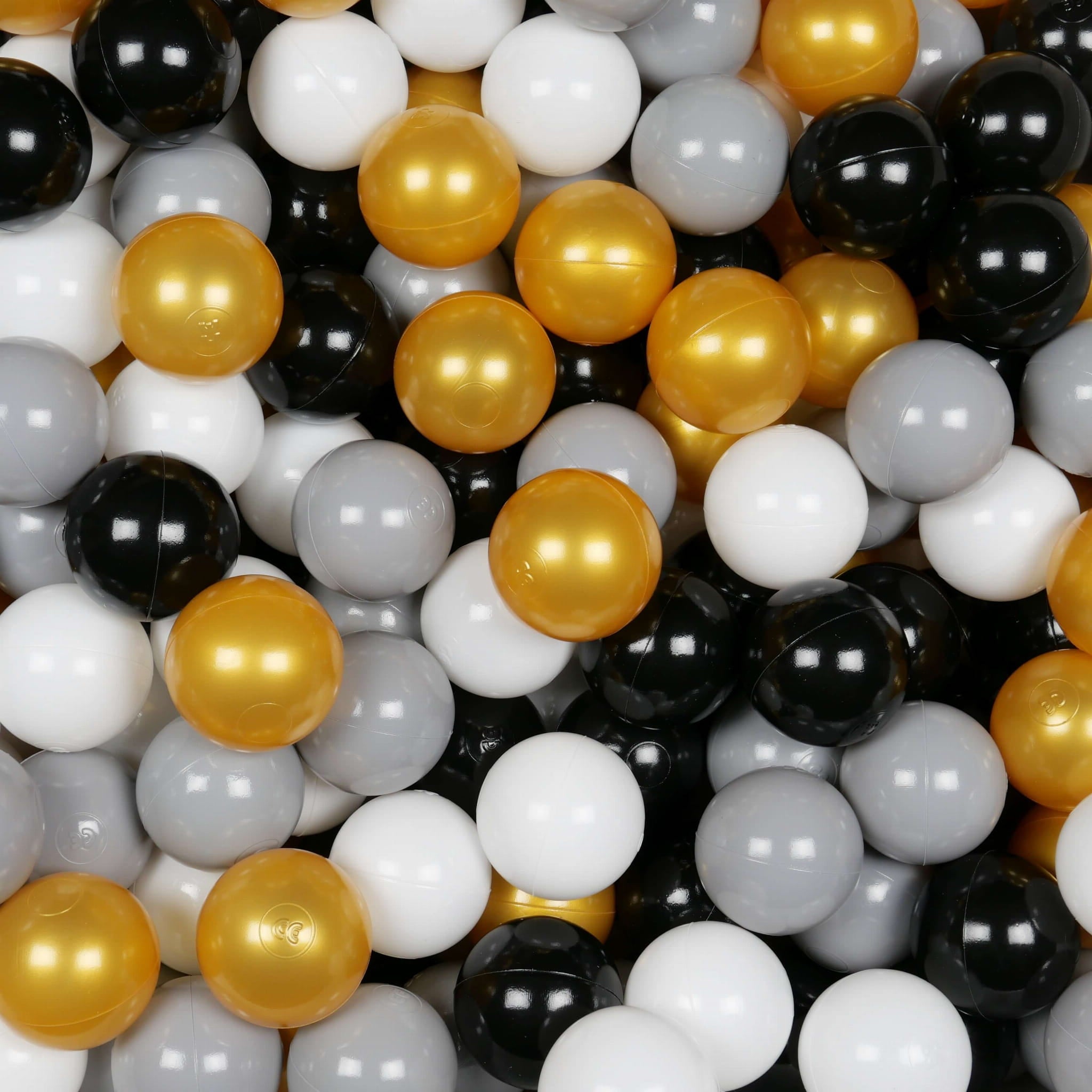 Game balls ø7cm 400 pieces white, gray, black, gold